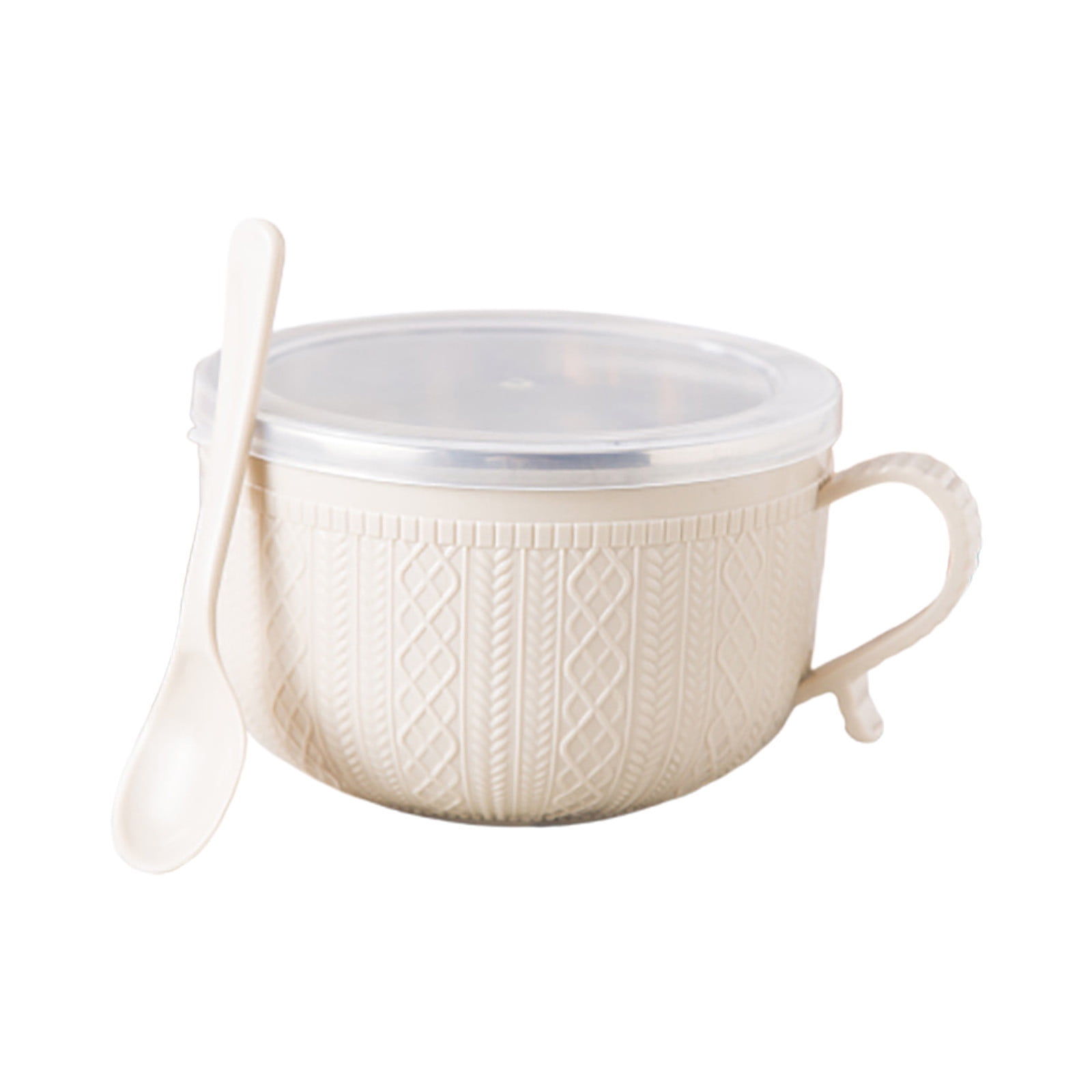Soup Bowl with Handles,Soup Mug with Handles, Wide Large Cereal Bowl for Oatmeal, Gumbo, Salad, Ceramic Soup Cup, Microwave & Oven Safe 5.5x3.7inch A Clearance! Beige - Image 6