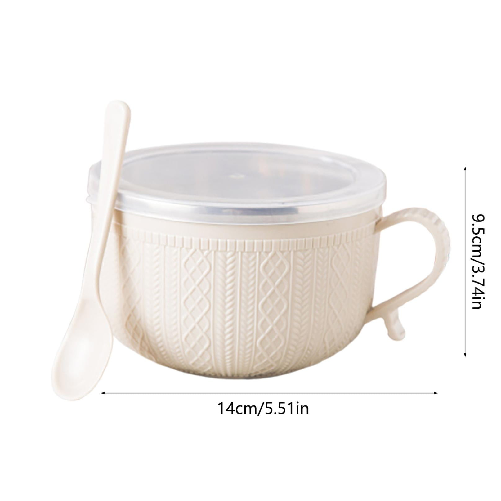 Soup Bowl with Handles,Soup Mug with Handles, Wide Large Cereal Bowl for Oatmeal, Gumbo, Salad, Ceramic Soup Cup, Microwave & Oven Safe 5.5x3.7inch A Clearance! Beige/3PCS - Image 6
