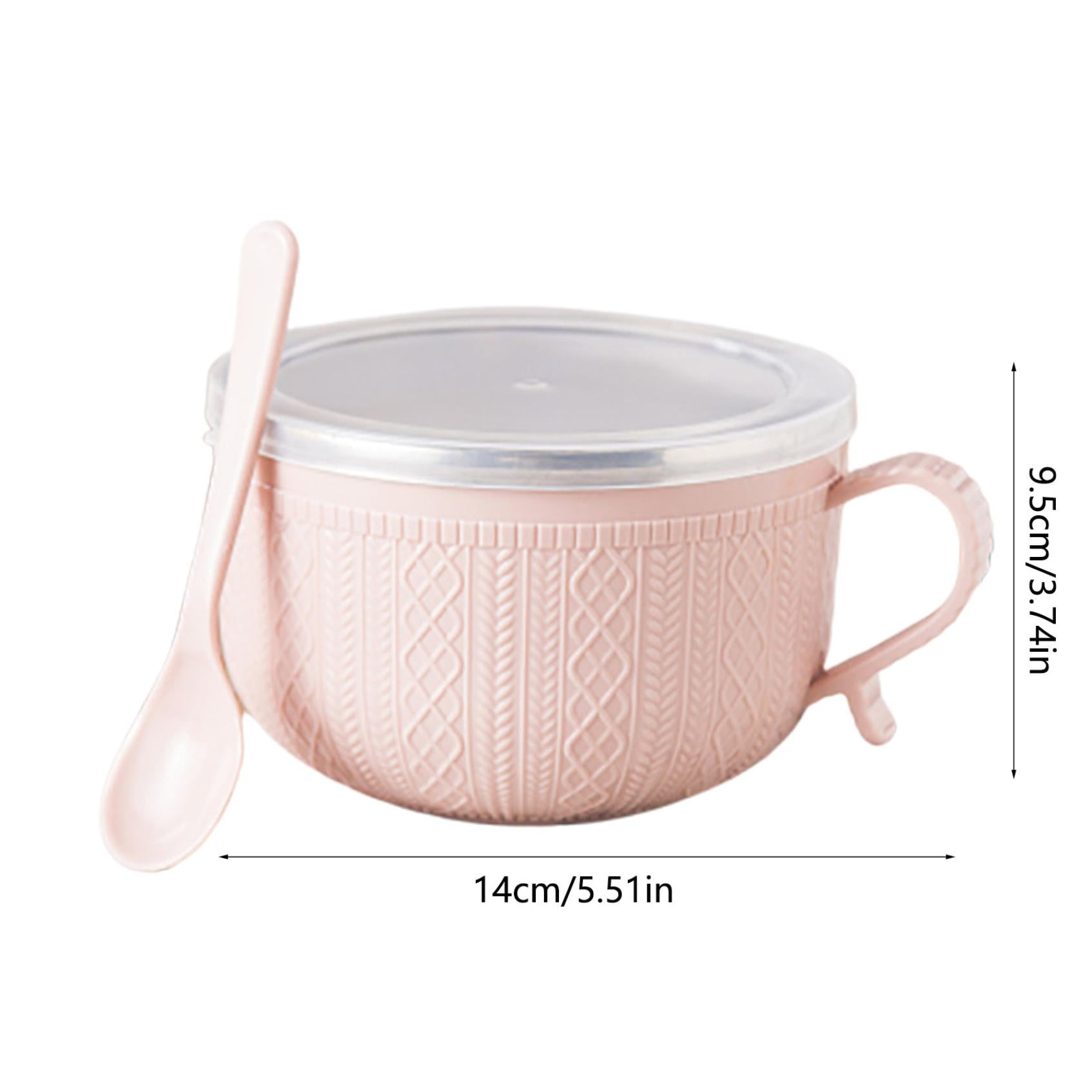 Soup Bowl with Handles,Soup Mug with Handles, Wide Large Cereal Bowl for Oatmeal, Gumbo, Salad, Ceramic Soup Cup, Microwave & Oven Safe 5.5x3.7inch A Clearance! Pink/2PCS - Image 6