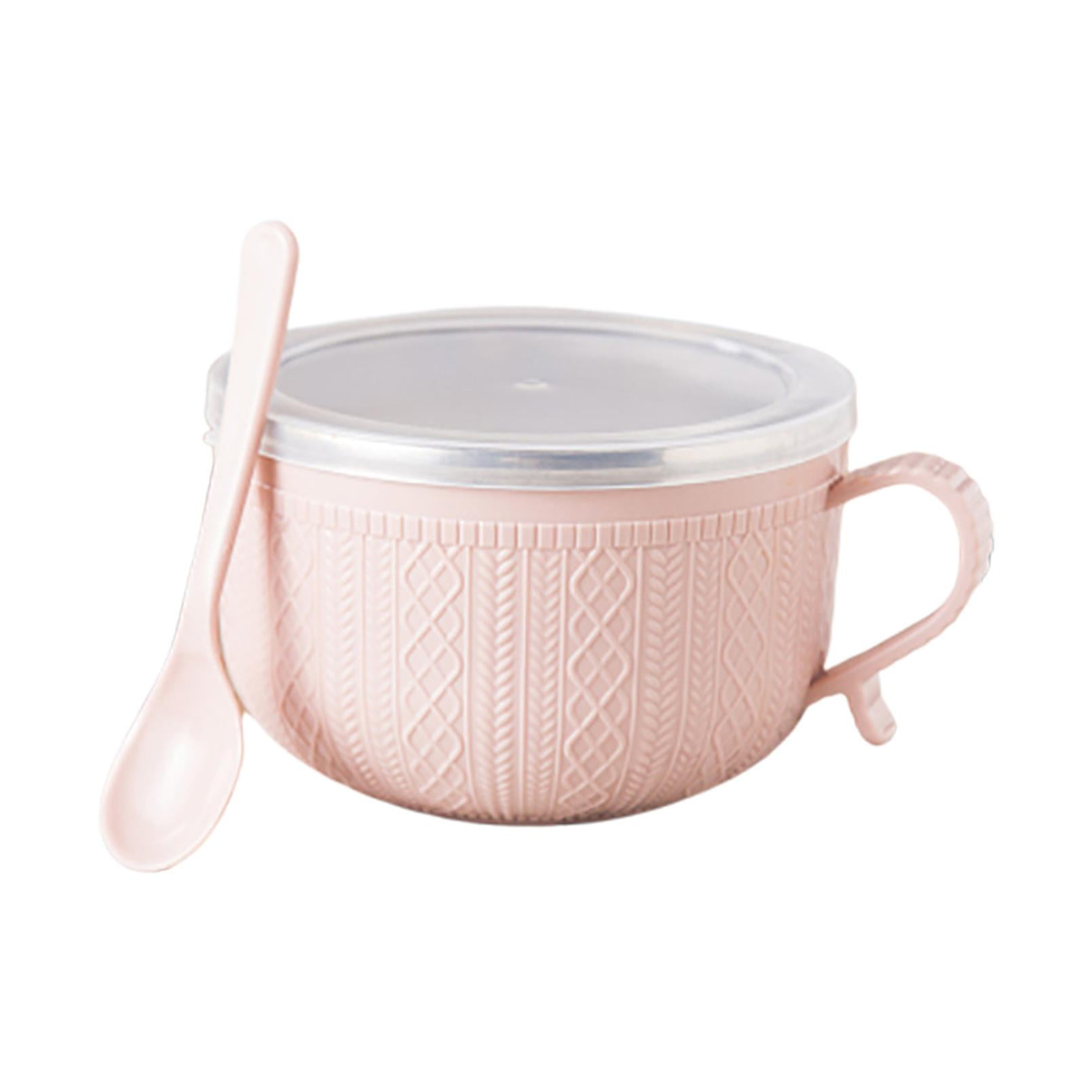 Soup Bowl with Handles,Soup Mug with Handles, Wide Large Cereal Bowl for Oatmeal, Gumbo, Salad, Ceramic Soup Cup, Microwave & Oven Safe 5.5x3.7inch A Clearance! Pink/2PCS - Image 7