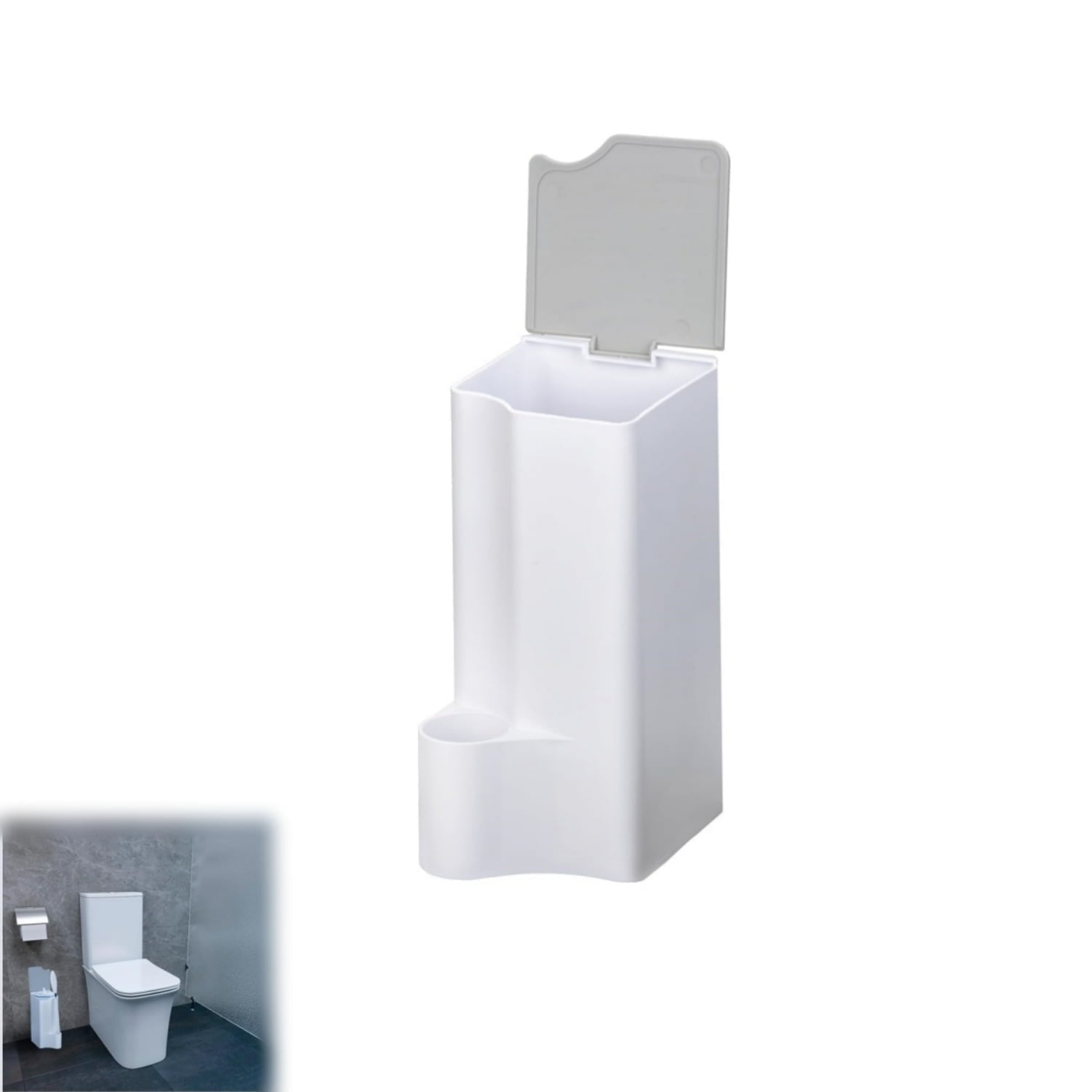 Toilet Wand Holder,6.7x3In Resuable Toilet Bowl Cleaner Holder for Clorox Toilet Wand,QZS White Portable Toilet Wand Storage Container for Bathroom,1 Pack - Image 1