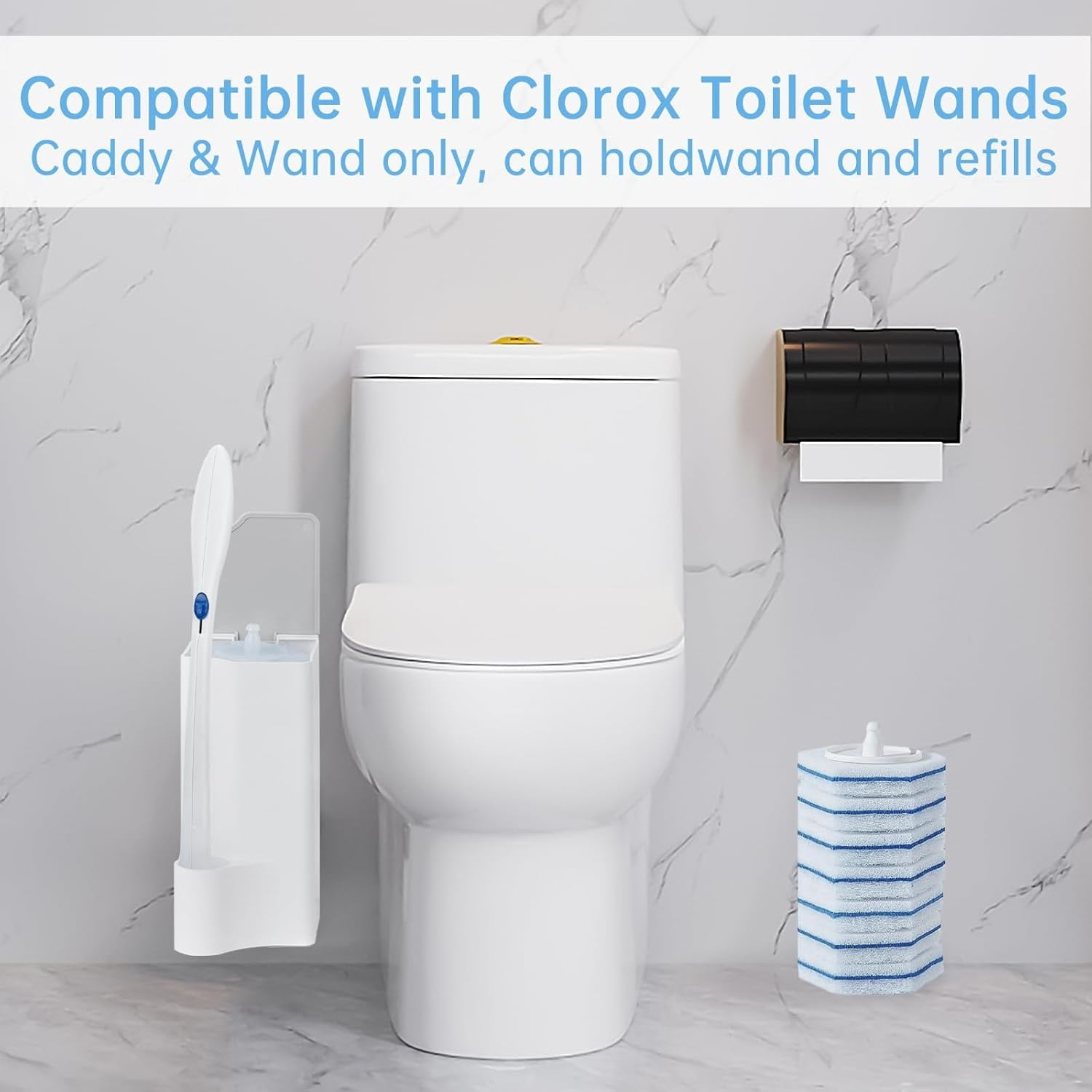 Toilet Wand Holder,6.7x3In Resuable Toilet Bowl Cleaner Holder for Clorox Toilet Wand,QZS White Portable Toilet Wand Storage Container for Bathroom,1 Pack - Image 2