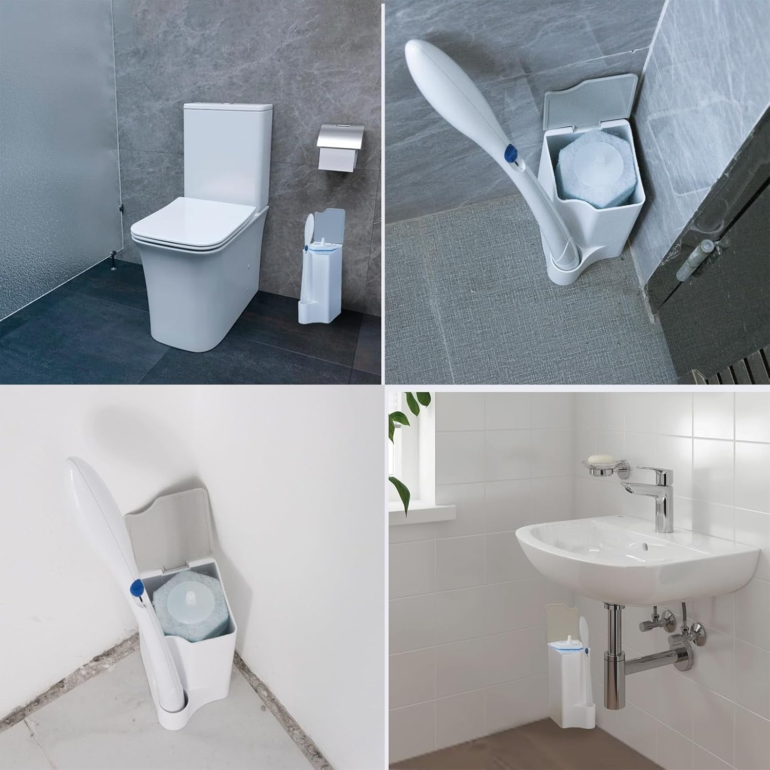 Toilet Wand Holder,6.7x3In Resuable Toilet Bowl Cleaner Holder for Clorox Toilet Wand,QZS White Portable Toilet Wand Storage Container for Bathroom,1 Pack - Image 4