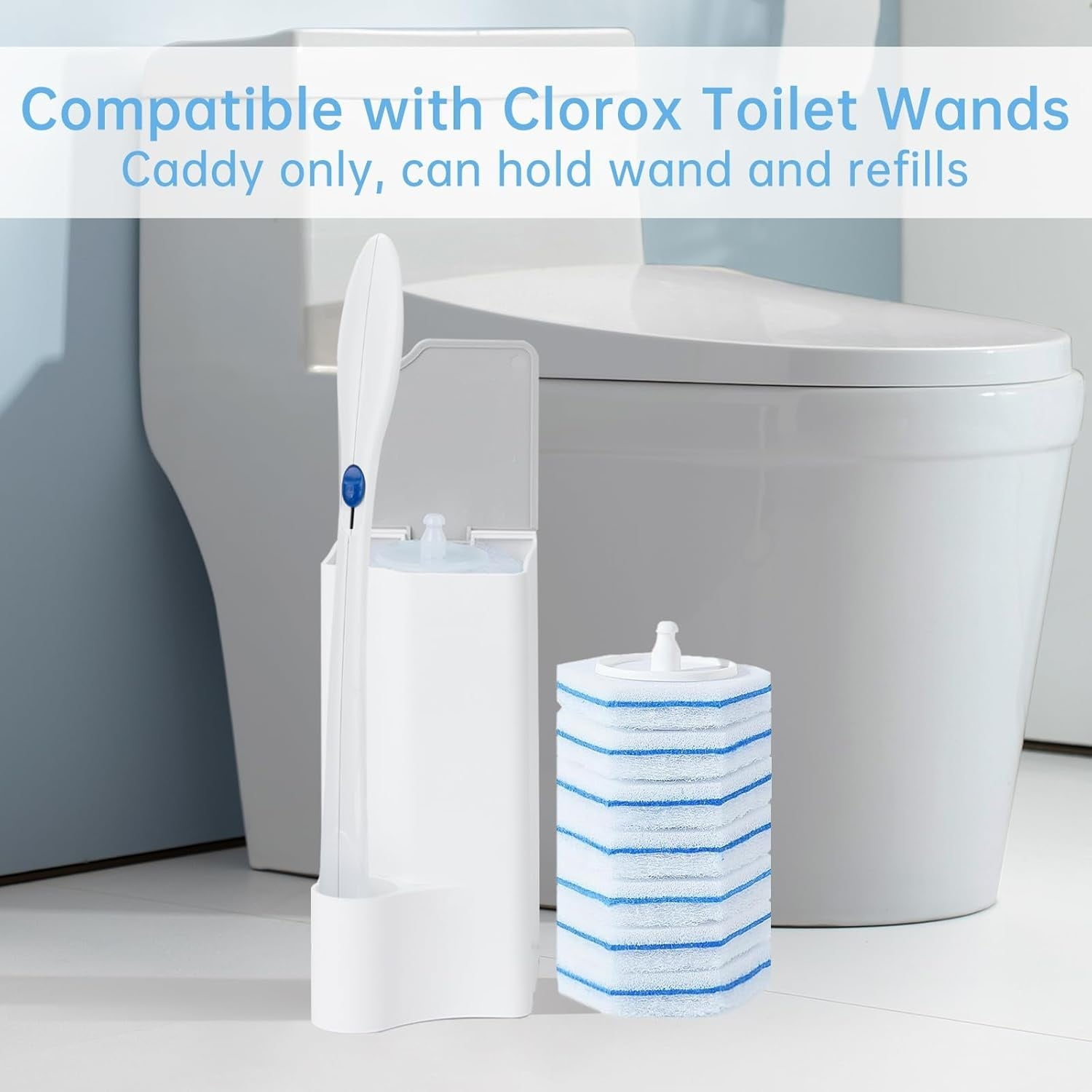 Toilet Wand Holder,6.7x3In Resuable Toilet Bowl Cleaner Holder for Clorox Toilet Wand,QZS White Portable Toilet Wand Storage Container for Bathroom,1 Pack - Image 5