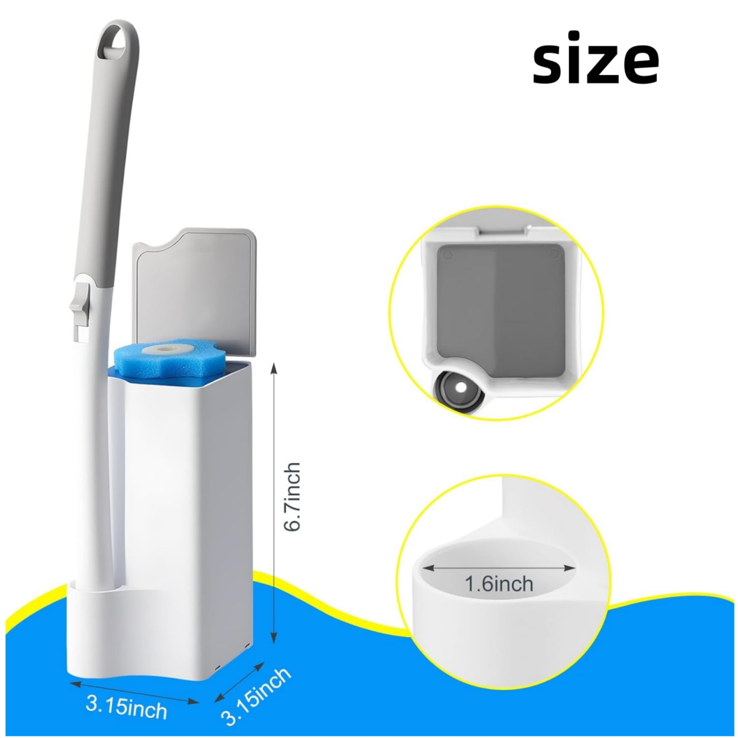 Toilet Wand Holder,6.7x3In Resuable Toilet Bowl Cleaner Holder for Clorox Toilet Wand,QZS White Portable Toilet Wand Storage Container for Bathroom,1 Pack - Image 6