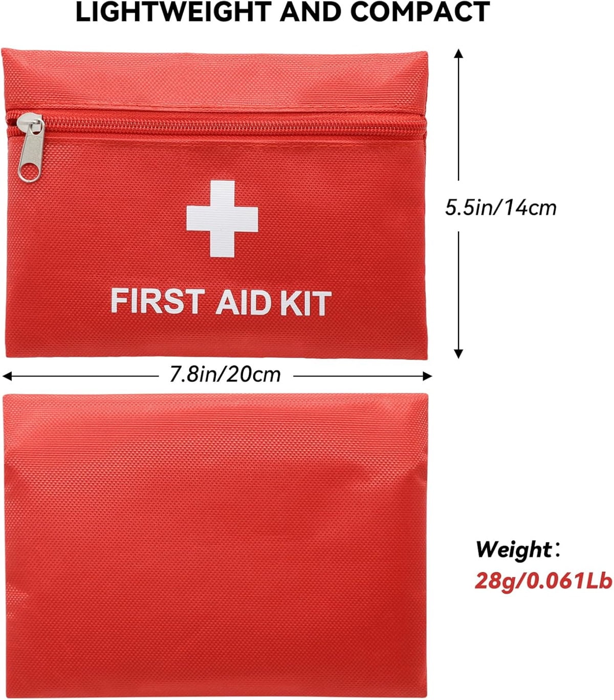 6 Pcs Red First Aid Bag,Tutuviw Empty First Aid Kit Pouch,Compact Portable Medical Emergency Bag for Emergency at Outdoors Hiking Backpacking Travel Car Cycling,Survival Gear Bag (Oxford Cloth) - Image 2