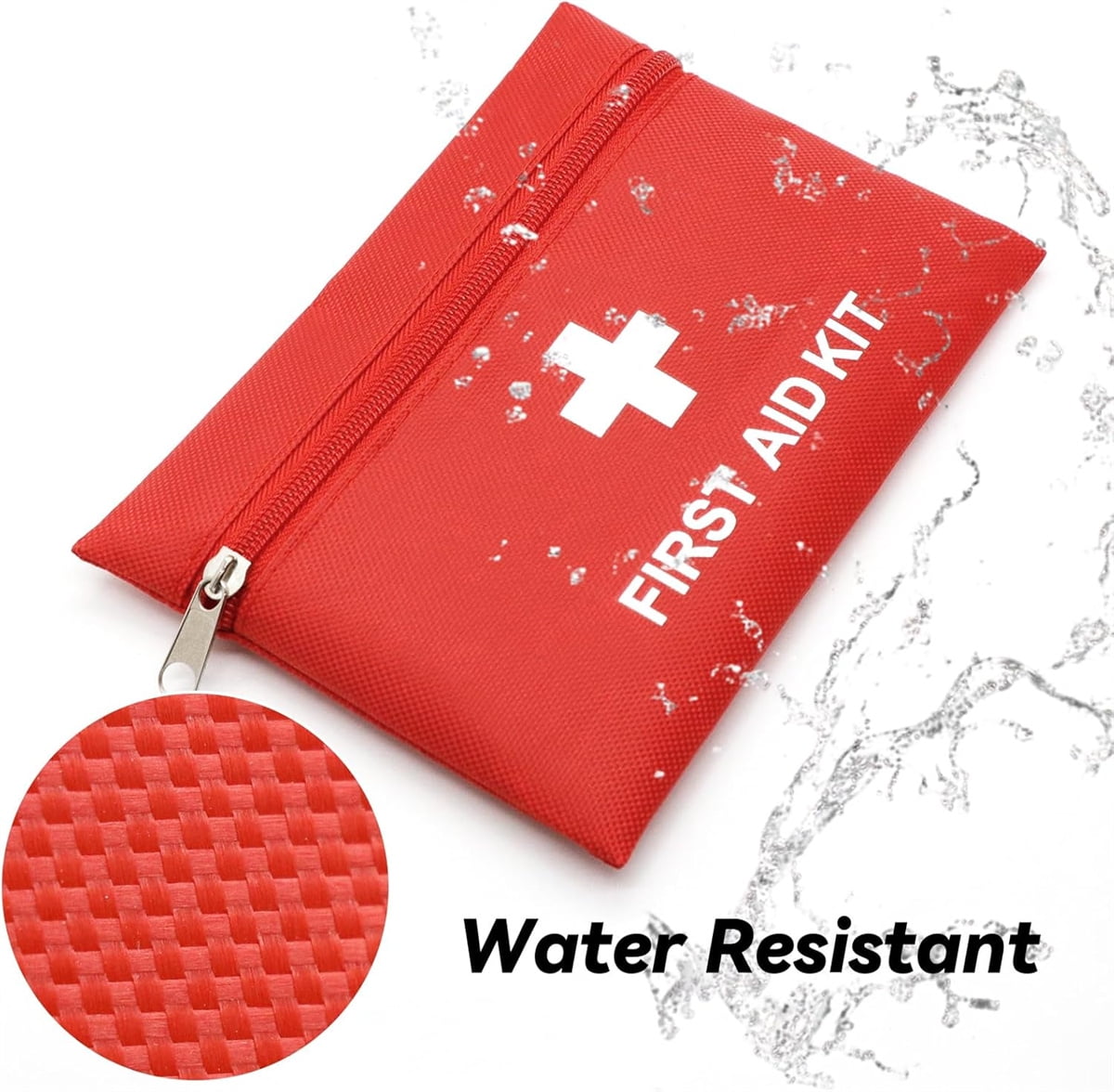6 Pcs Red First Aid Bag,Tutuviw Empty First Aid Kit Pouch,Compact Portable Medical Emergency Bag for Emergency at Outdoors Hiking Backpacking Travel Car Cycling,Survival Gear Bag (Oxford Cloth) - Image 3