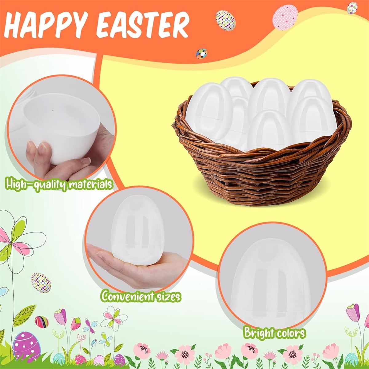Tutuviw 20Pcs Small Translucent Fillable Easter Egg,Plastic Clear Easter Eggs, 3.5 Inch Empty Eggs Bulk for Easter Theme Party Favor Basket Stuffers,Bulk Easter Toy for Filling Candy,Party Favor - Image 3