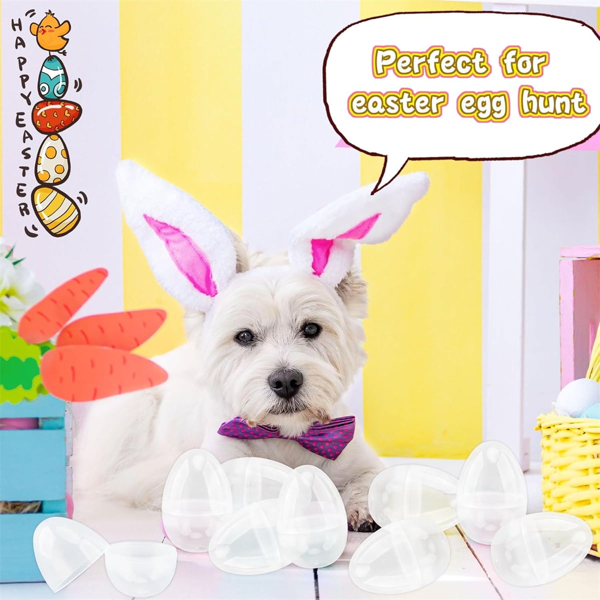 Tutuviw 20Pcs Small Translucent Fillable Easter Egg,Plastic Clear Easter Eggs, 3.5 Inch Empty Eggs Bulk for Easter Theme Party Favor Basket Stuffers,Bulk Easter Toy for Filling Candy,Party Favor - Image 7