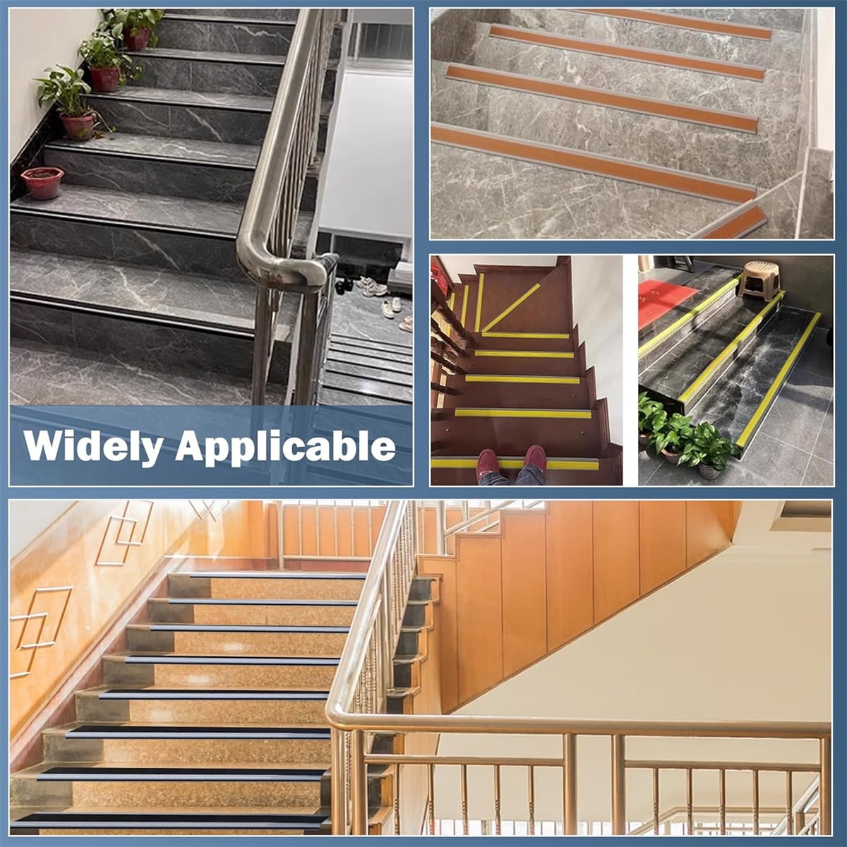 Vinyl Rubber Stair Nosing,Tutuviw Stair Edge Trim,Corner Guard,3 ft Self Adhesive Nose Molding Non-Slip Rubber Edge Protector Steps Trim Rubber Strips for Indoor & Outdoor Staircase Step Uses (Black) Gray - Image 7