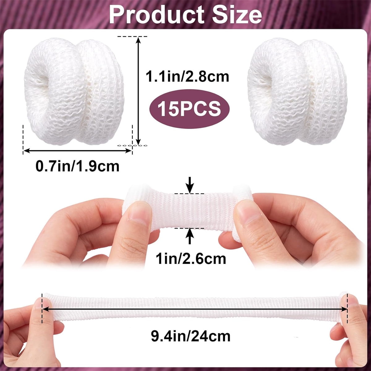 Cotton Finger Cot,Tutuviw 9.8x1 Inch Finger Bandages Protectors,Elastic Thumb Gloves Protectors,Dressing Gauze,Breathable Bandages for Thumb Sprains,Finger Gloves Thumb Covers - White - Image 2