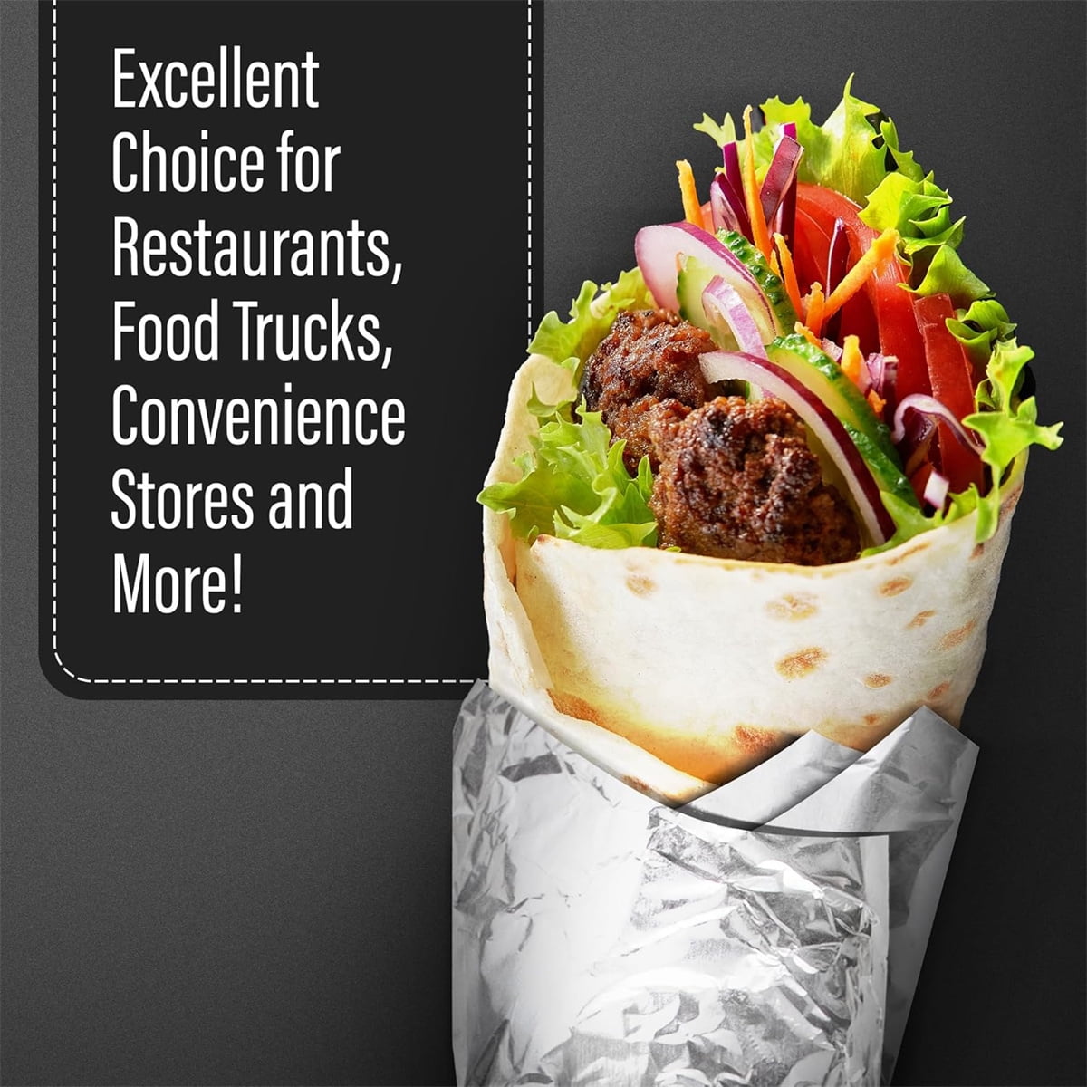 Tutuviw 50 Pcs Sandwich Wrap Paper Insulation Paper Aluminum Foil Sheets for Burgers Wrapping Pre-Cut Foil Paper Heavy Duty BBQ Burrito Wrapping Paper Foil Sheets & Tin Paper (12x12in) - Image 3