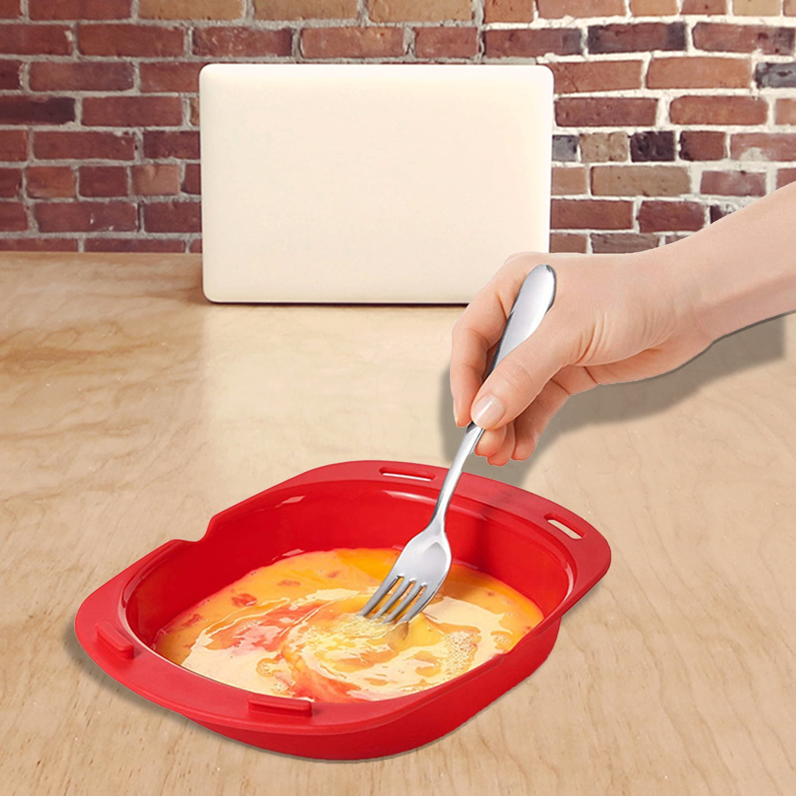 Travelwant Silicone Omelette Maker Microwave Oven Non Stick Omelette Maker Egg Roll Baking Plate Pan Omelette Maker Red - Image 3