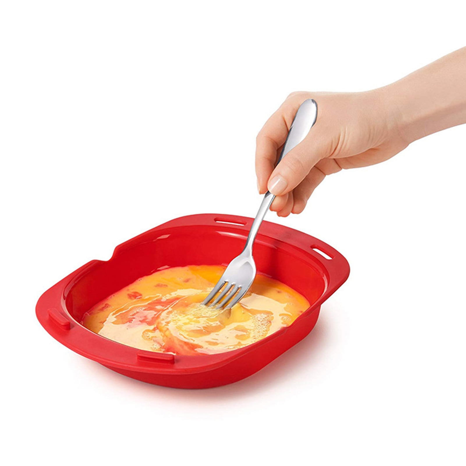 Travelwant Silicone Omelette Maker Microwave Oven Non Stick Omelette Maker Egg Roll Baking Plate Pan Omelette Maker Red - Image 4