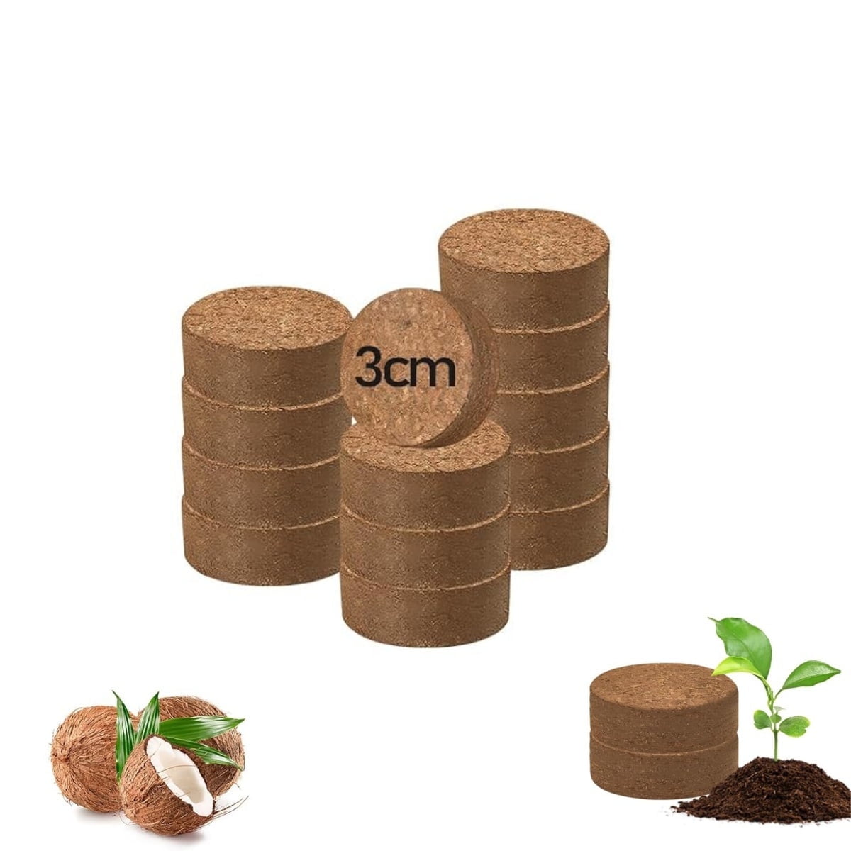 20Pack Coir Pellets Seed Starting Soil,1.2x0.4In Portable Coco Peat Soil for Indoor Outdoor,QZS Compressed Coir Fiber Potting Soil for Plants,Herb - Image 1