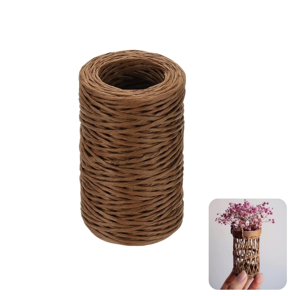 1Roll Floral Vine Bind Wire,164FT Portable Bind Wire Twine for Wreath,QZS Brown Floral Wrapping Supplies for Art Craft Projects Brown - Image 1