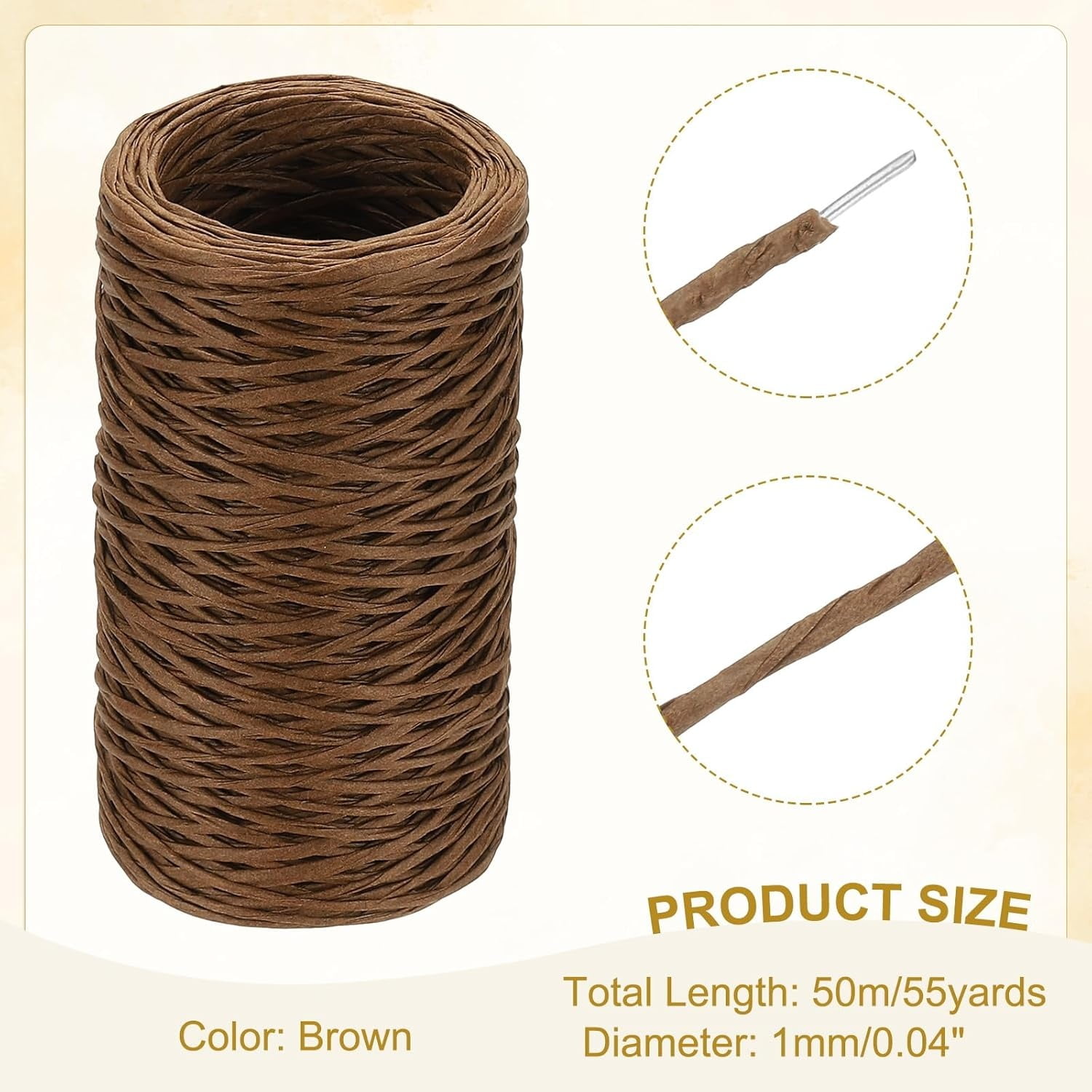 1Roll Floral Vine Bind Wire,164FT Portable Bind Wire Twine for Wreath,QZS Brown Floral Wrapping Supplies for Art Craft Projects Brown - Image 3
