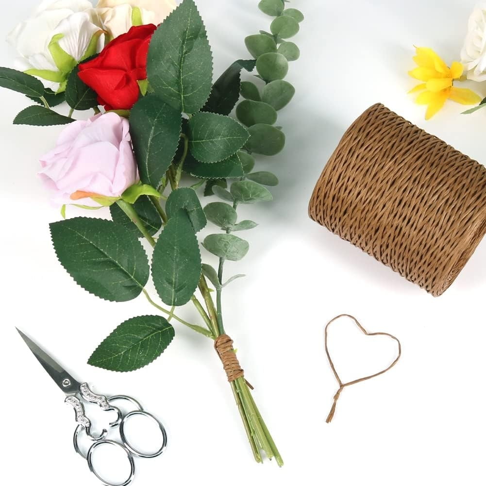 1Roll Floral Vine Bind Wire,164FT Portable Bind Wire Twine for Wreath,QZS Brown Floral Wrapping Supplies for Art Craft Projects Brown - Image 4