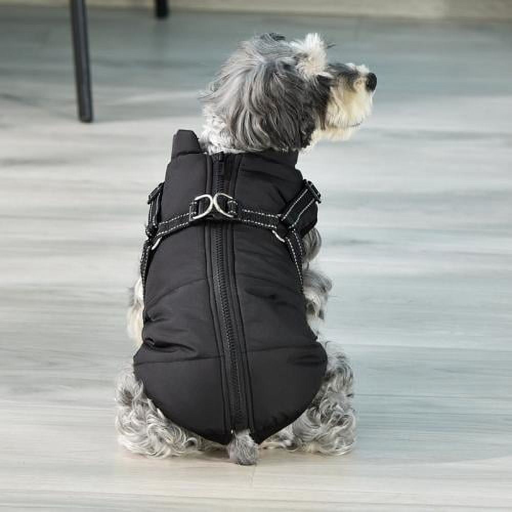 Warm Dog Jacket, Snowproof Windproof Waterproof Dog Winter Coat for Cold Weather - Soft Fleece Lining and Warm Thick Padded Dog Snow Coat for Puppy Small Medium Large Dogs XL black - Image 1
