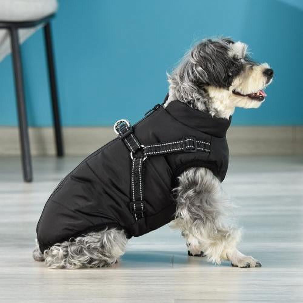 Warm Dog Jacket, Snowproof Windproof Waterproof Dog Winter Coat for Cold Weather - Soft Fleece Lining and Warm Thick Padded Dog Snow Coat for Puppy Small Medium Large Dogs XL black - Image 3