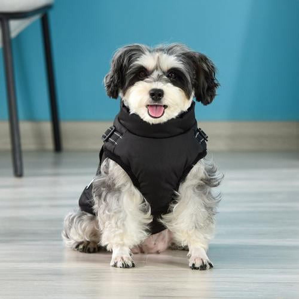 Warm Dog Jacket, Snowproof Windproof Waterproof Dog Winter Coat for Cold Weather - Soft Fleece Lining and Warm Thick Padded Dog Snow Coat for Puppy Small Medium Large Dogs XL black - Image 4