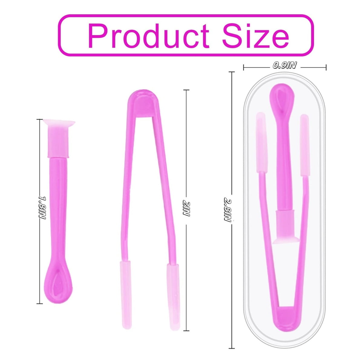 10Pack Portable Soft Contact Lens Remover Tool,QZS Contact Applicator & Inserter with Tip,Includes Tweezers & Soft Scoop for Home & Travel - Image 2