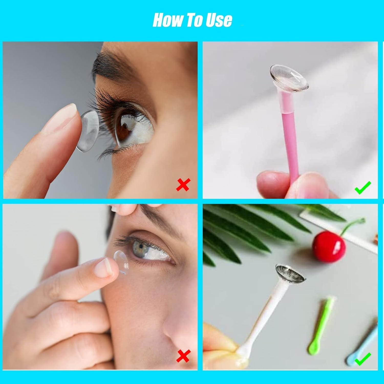 10Pack Portable Soft Contact Lens Remover Tool,QZS Contact Applicator & Inserter with Tip,Includes Tweezers & Soft Scoop for Home & Travel - Image 6