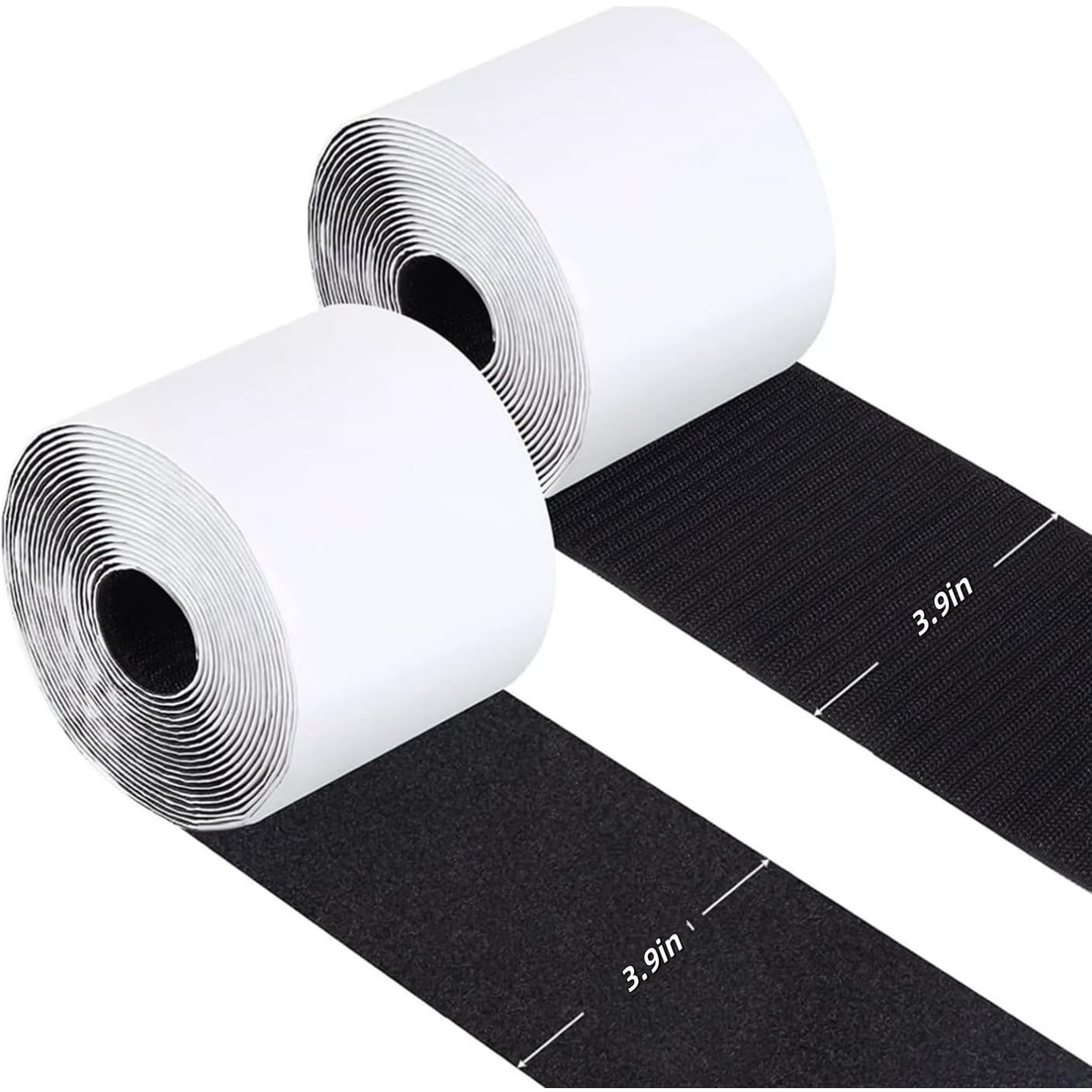 QZS Nylon Heavy Duty Tape Strips,3.9x78.7In Portable Black Adhesive Tape for Couch,1Pack Double Sided Rolls for Patio Cushions - Image 2