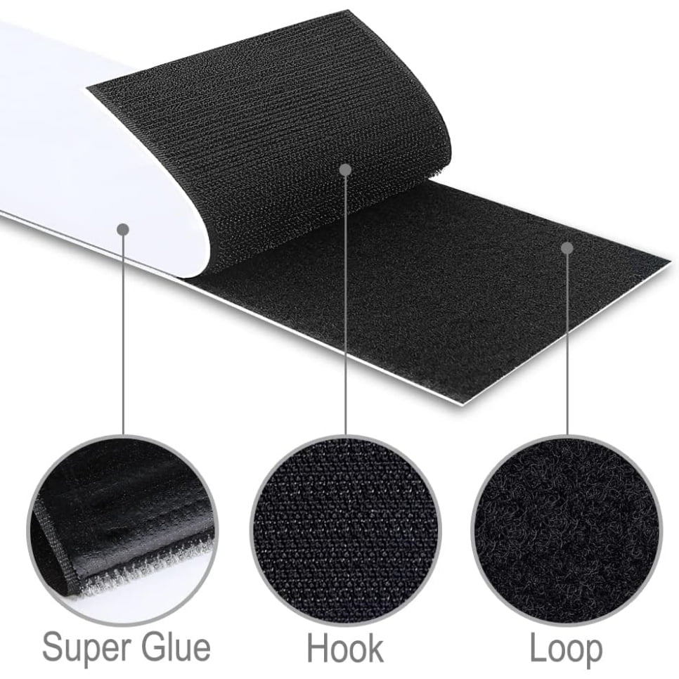 QZS Nylon Heavy Duty Tape Strips,3.9x78.7In Portable Black Adhesive Tape for Couch,1Pack Double Sided Rolls for Patio Cushions - Image 3
