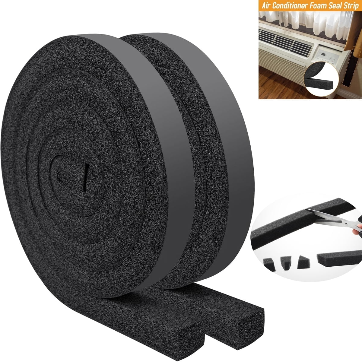 2 Roll 13FT Air Conditioner Foam Strip,Tutuviw 1 X 1 Inch Foam Weather Stripping,Non Adhesive Insulating Strip,High Resilience Weatherseal Tape Energy Saving for Window Door Summer - Image 1