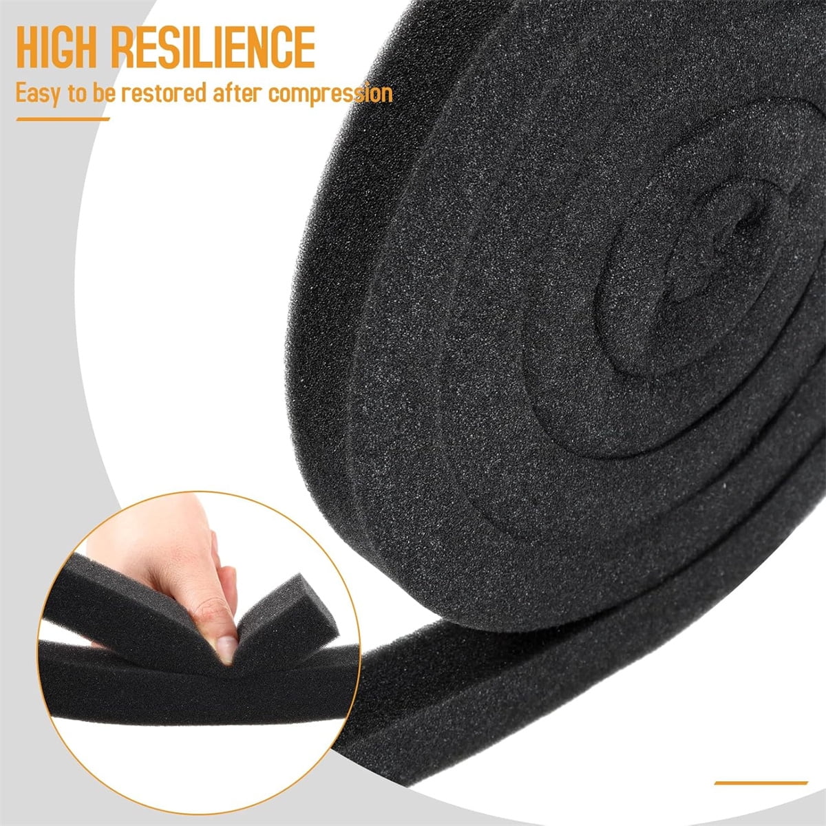 2 Roll 13FT Air Conditioner Foam Strip,Tutuviw 1 X 1 Inch Foam Weather Stripping,Non Adhesive Insulating Strip,High Resilience Weatherseal Tape Energy Saving for Window Door Summer - Image 3