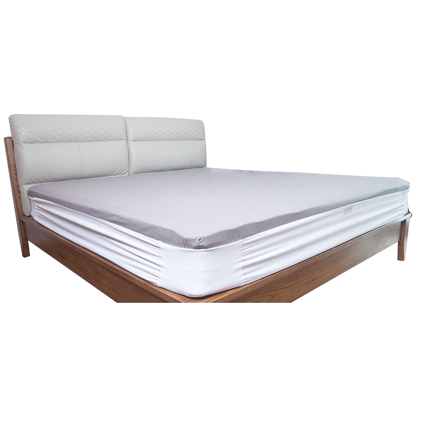 harmtty Bed Sheet Holder Elastic Non-slip Time Saving Fully-encased Design Sheet Fixing 360 Degree Surround Sheet Fastening Cover for Bedroom White - Image 2