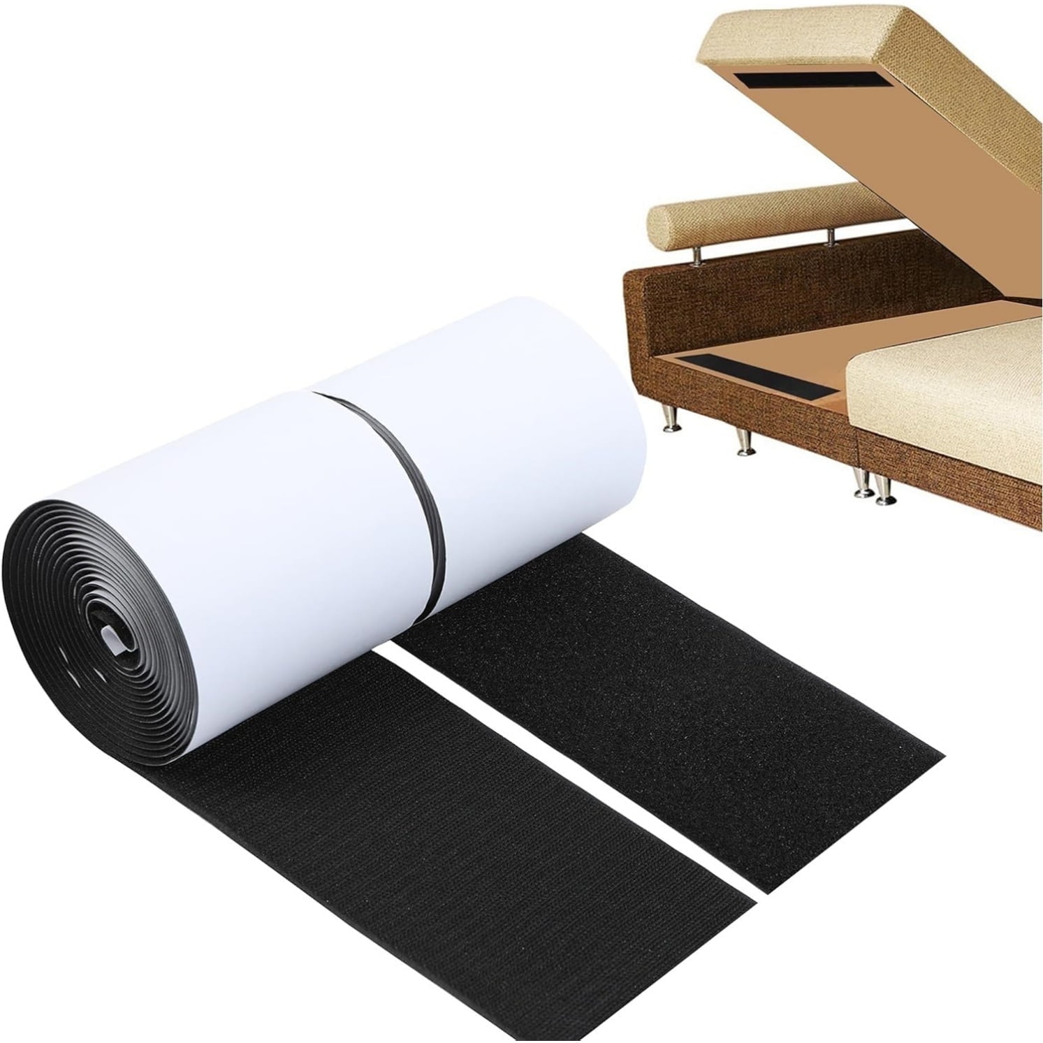 Wall Adhesive Strips,QZS Nylon Heavy Duty Tape Strips for Cushions,Couch Cushion Grip,3.9x78.7In Multi-Purpose Anti Slip Gripper,1Pack - Image 1