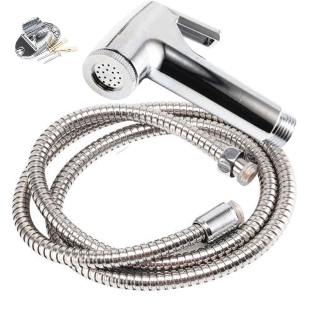 Handheld Bidet Sprayer Set,47.24inch Stainless Steel Hose with ABS Nozzle - Hygienic Muslim Toilet Shower for Personal Cleansing White - Image 1
