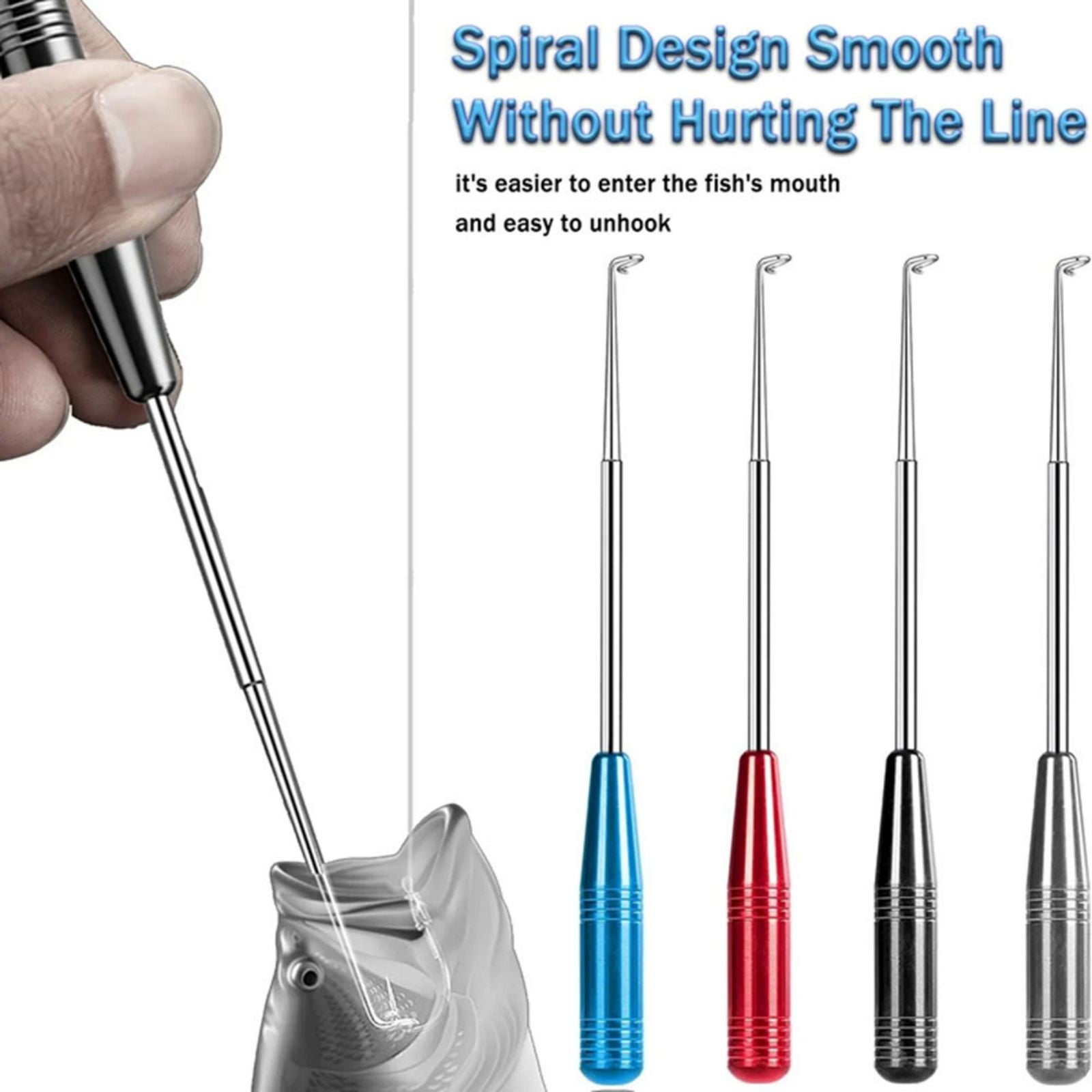 Fishing Hook Remover Tool,Stainless Steel Hook Extractor Set for Deep Throat Fish, Safe & Easy Unhooking,Multi-Purpose Fishing Gear for Bass, Trout, Camping & Outdoor Activities Red - Image 6