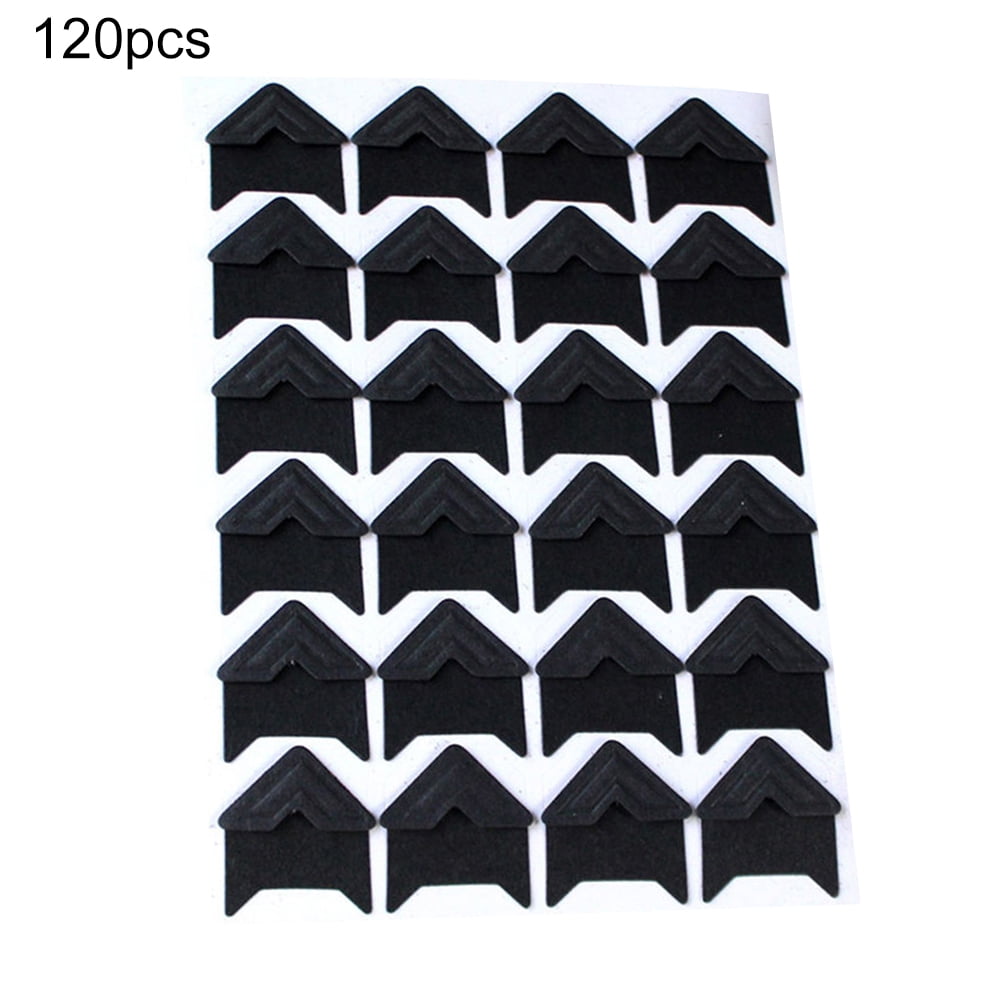 opvise 120Pcs Self-Adhesive Photo Frame Corner Sticker Craft Scrapbook Album Decor Silver Black - Image 2
