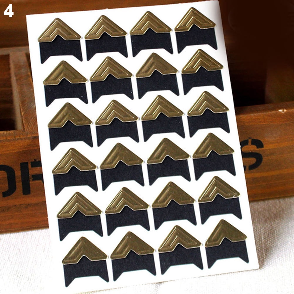 opvise 120Pcs Self-Adhesive Photo Frame Corner Sticker Craft Scrapbook Album Decor Silver Black - Image 5