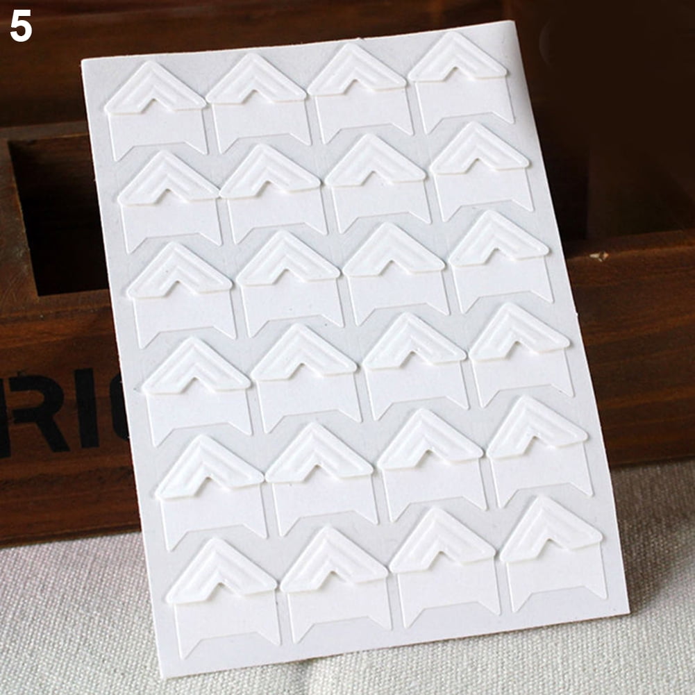 opvise 120Pcs Self-Adhesive Photo Frame Corner Sticker Craft Scrapbook Album Decor Silver - Image 6