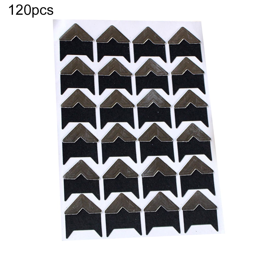 opvise 120Pcs Self-Adhesive Photo Frame Corner Sticker Craft Scrapbook Album Decor Silver White - Image 8
