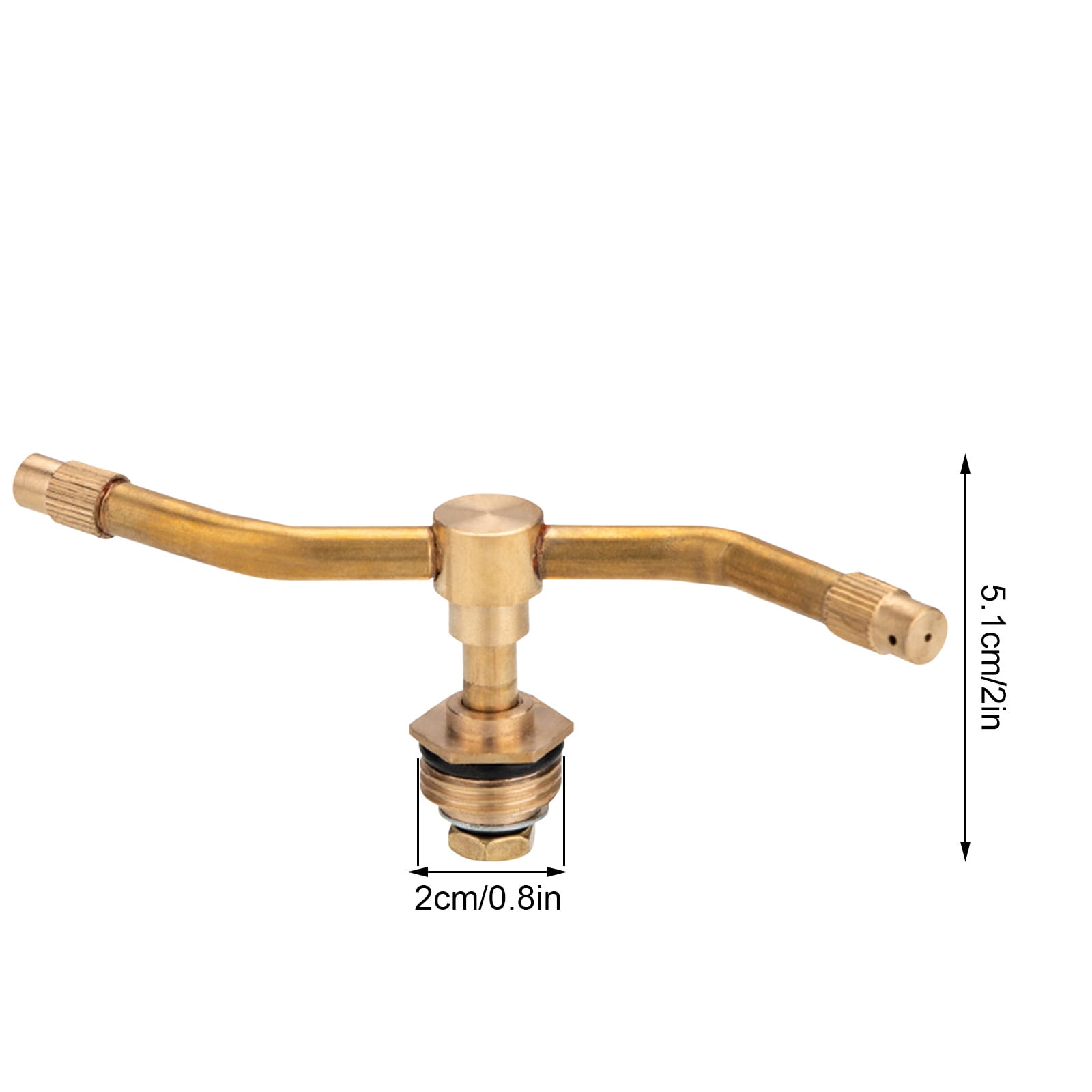 Automatic Rotating Garden Sprinkler,360° Brass Water Spray Nozzle for Lawn, Yard & Greenhouse Irrigation, Adjustable Arm Hose Attachment for Flowers, Grass, Vegetable - Image 1
