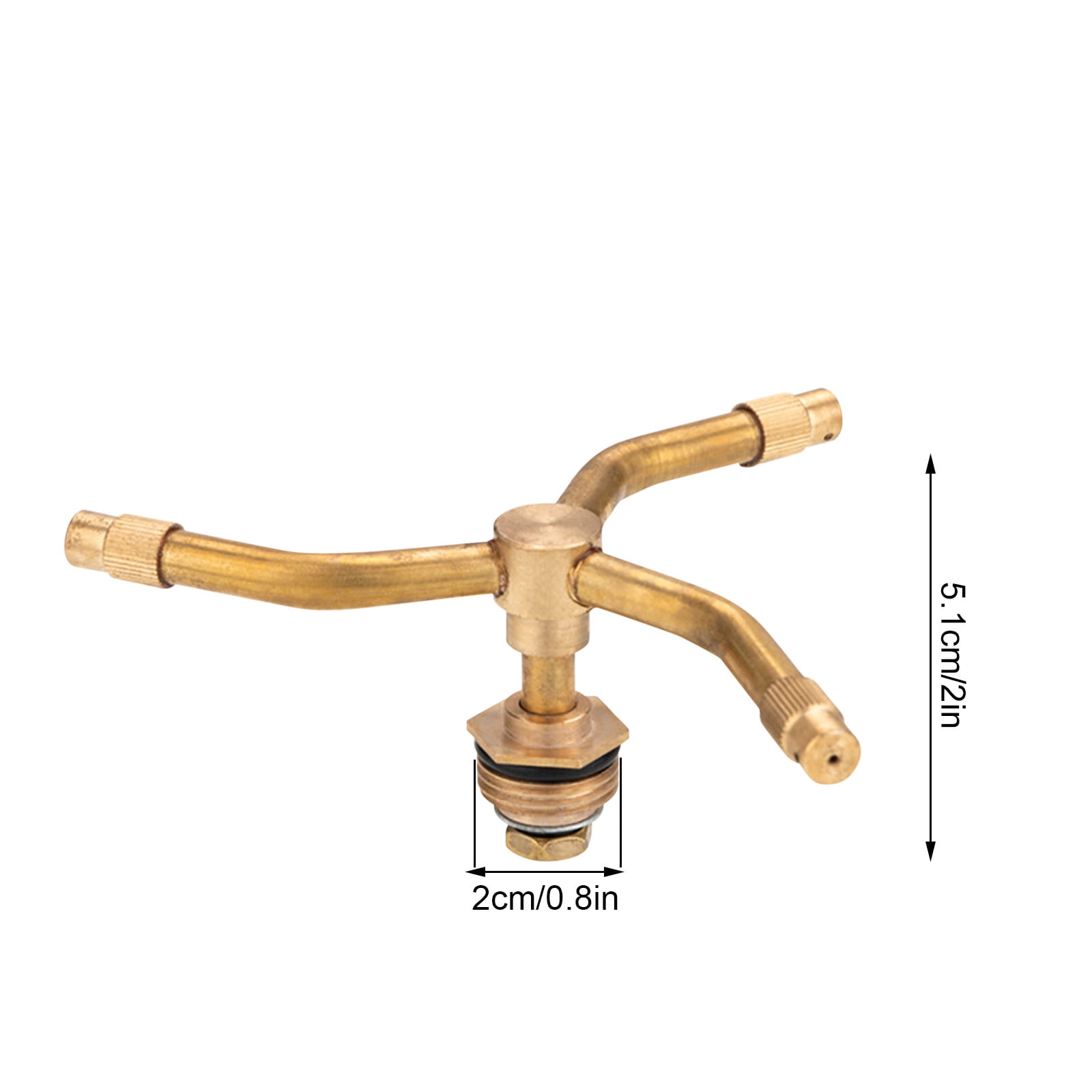Automatic Rotating Garden Sprinkler,360° Brass Water Spray Nozzle for Lawn, Yard & Greenhouse Irrigation, Adjustable Arm Hose Attachment for Flowers, Grass, Vegetable - Image 2