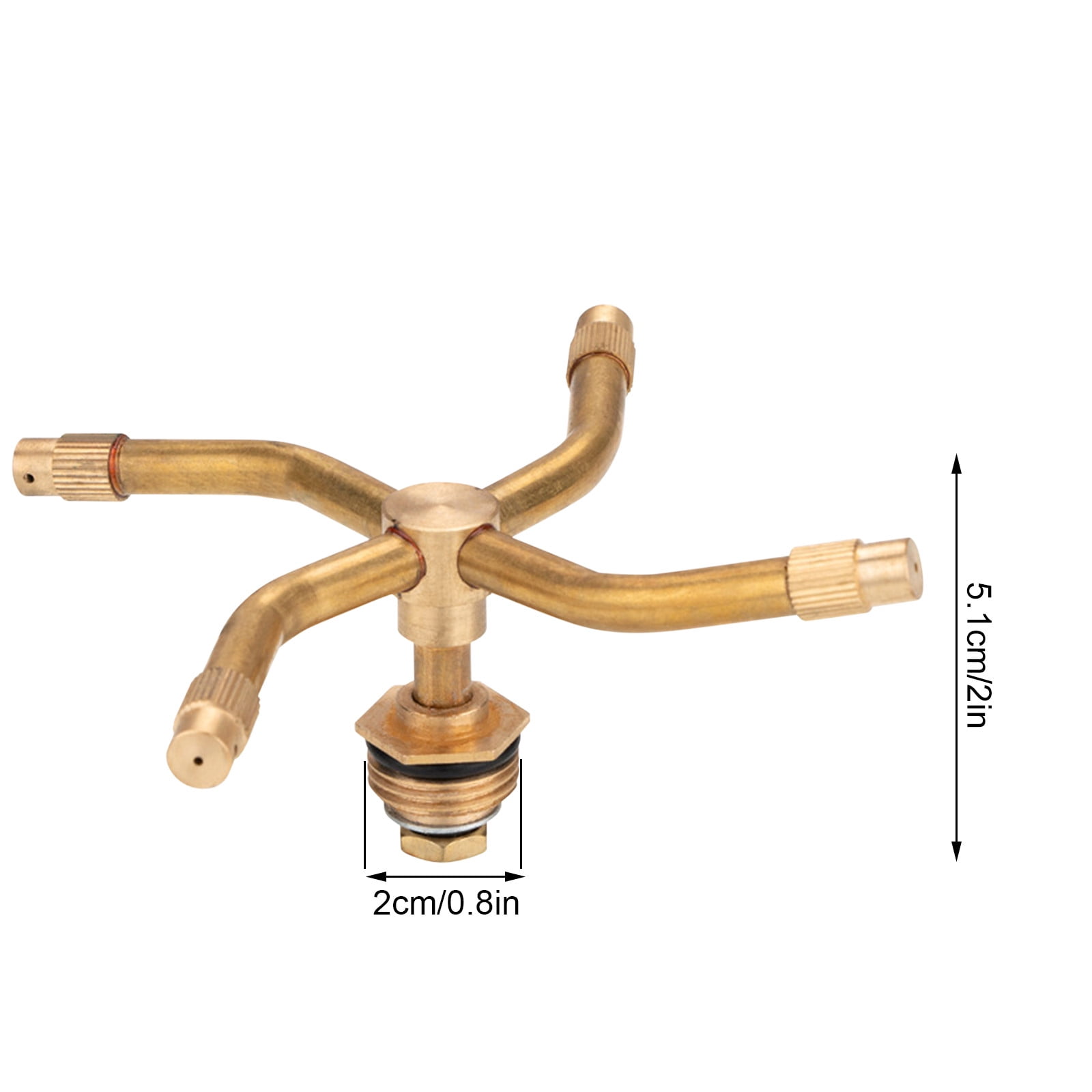 Automatic Rotating Garden Sprinkler,360° Brass Water Spray Nozzle for Lawn, Yard & Greenhouse Irrigation, Adjustable Arm Hose Attachment for Flowers, Grass, Vegetable - Image 3
