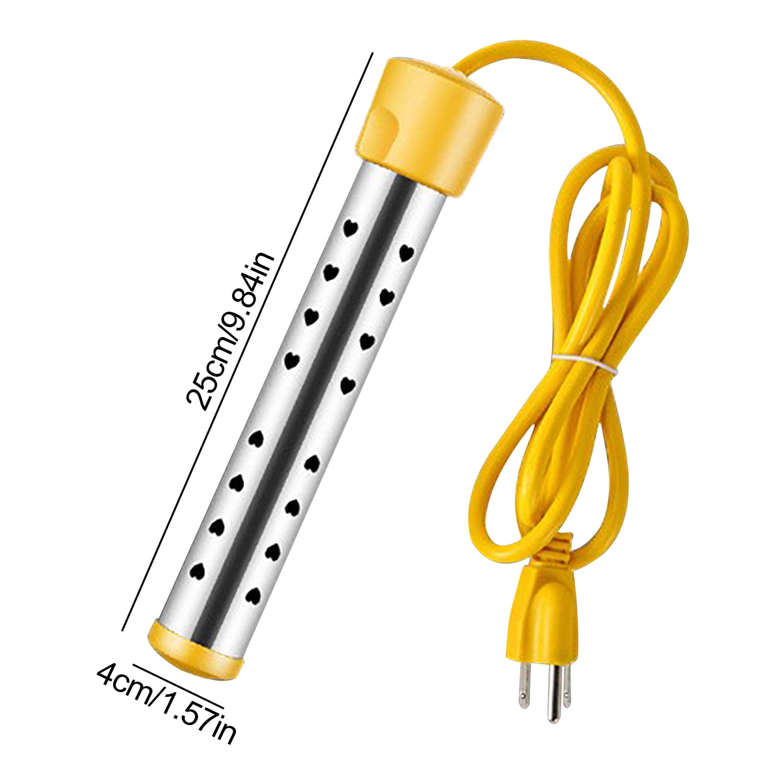 2500W Immersion Water Heater with Stainless Steel Cover,Quick Heating Immersion Heater for Indoor & Outdoor,Anti-scalding Bucket Heater Yellow - Image 5