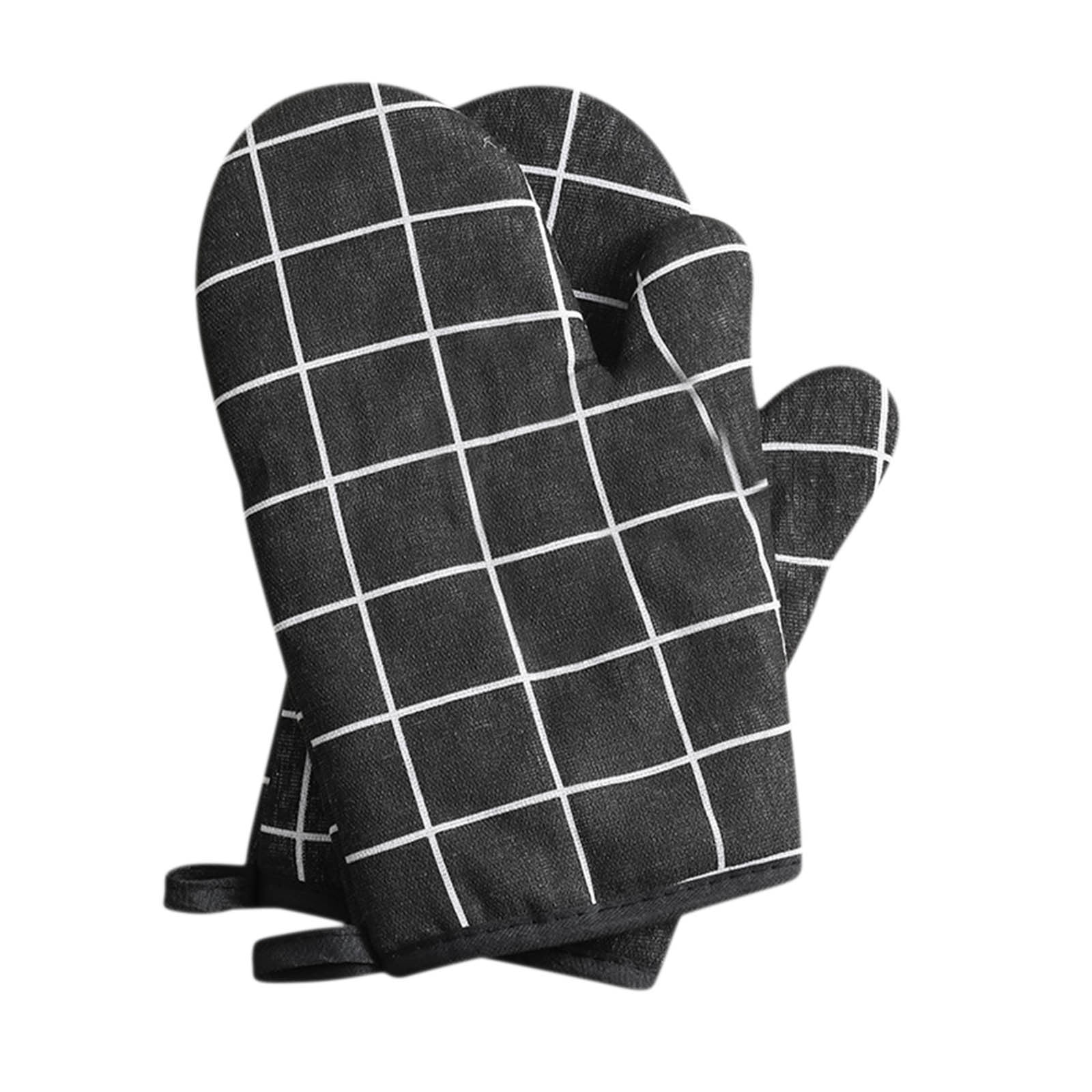 Heat Resistant Oven Gloves,Extra Thick Cotton Kitchen Mitts for Baking, Grilling, BBQ,Non-Slip Microwave & Pot Holder with Hanging Loop,Insulated Hot Pads for Women/Men Yellow - Image 3
