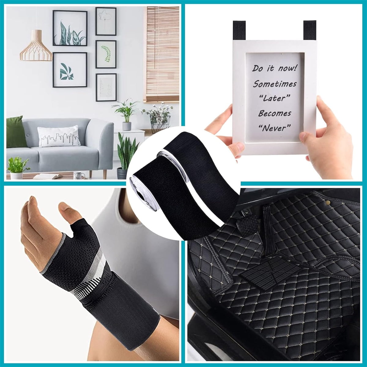 Heavy Duty Hook and Loop Tape Adhesive,Tutuviw 4'×6.5 Feet Double Sided Hook Loop Rolls,Couch Cushion Grip,Sticky Straps,Wall Hanging Strips,Keep Couch Cushions from Sliding or Blowing - Image 8