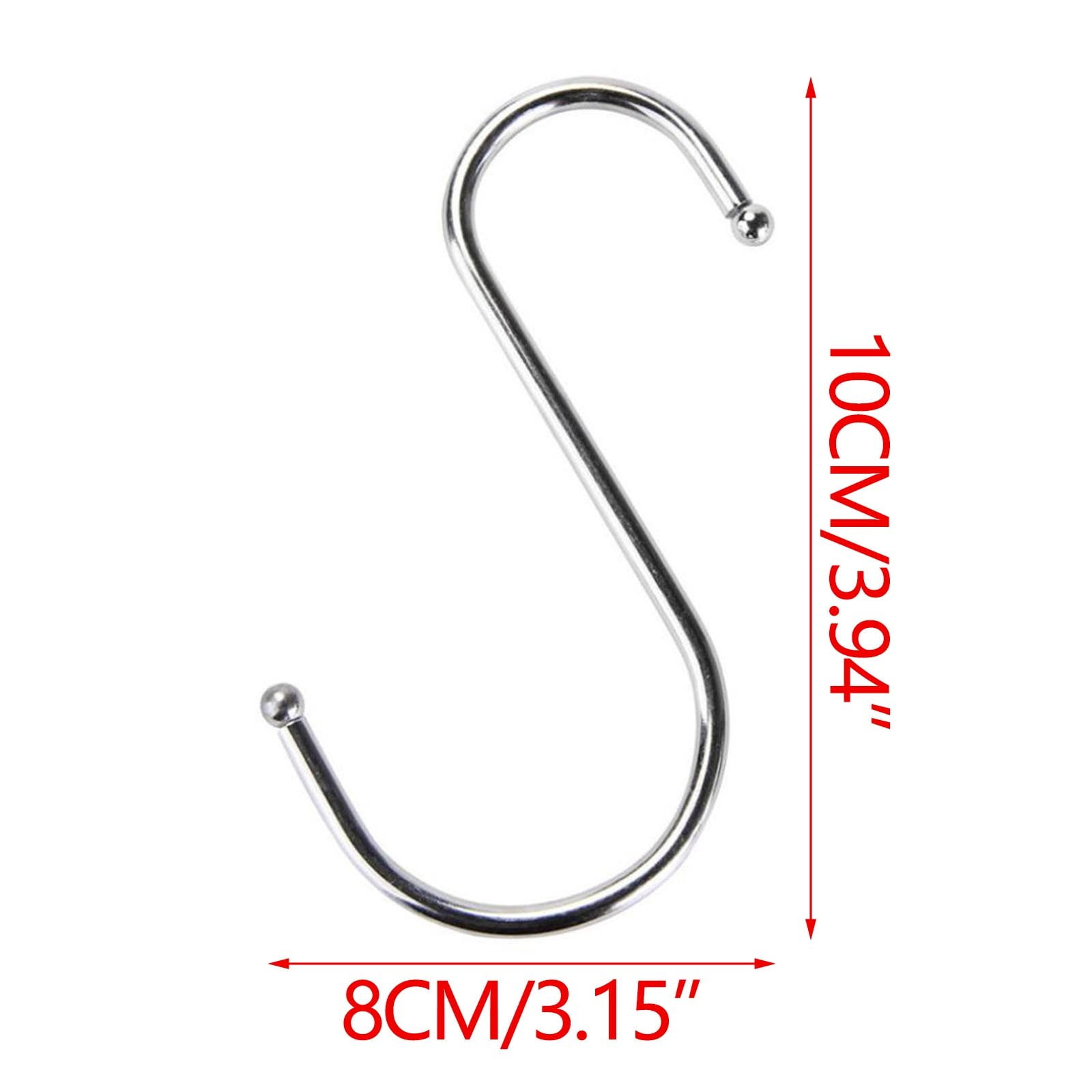 Stainless Steel S Hooks,Heavy Duty Hanging Hooks for Kitchen, Closet & Garage - Multi-Purpose Utility Hooks for Pots, Pans, Clothes, Towels & Organizers,Rust-Resistant,Space Saving Hangers Silver - Image 3