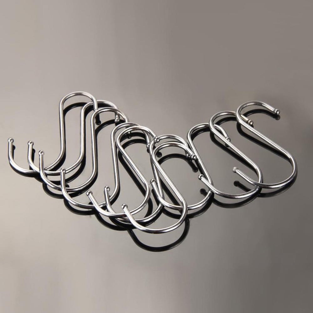 Stainless Steel S Hooks,Heavy Duty Hanging Hooks for Kitchen, Closet & Garage - Multi-Purpose Utility Hooks for Pots, Pans, Clothes, Towels & Organizers,Rust-Resistant,Space Saving Hangers Silver - Image 5
