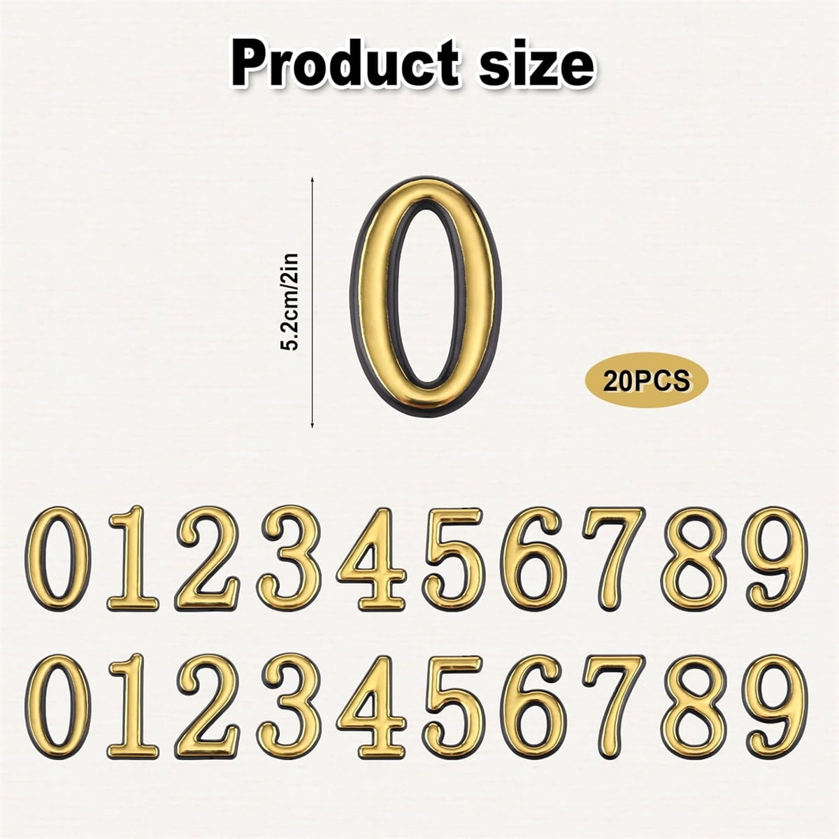 2 Inch 3D Mailbox Numbers for Outside,Tutuviw 0-9 Gold House Numbers for Mailbox,Self-Adhesive Mailbox Numbers,Door Address Numbers Stickers for Outside Apartment House Room Office Trash Bins (Gold) - Image 2