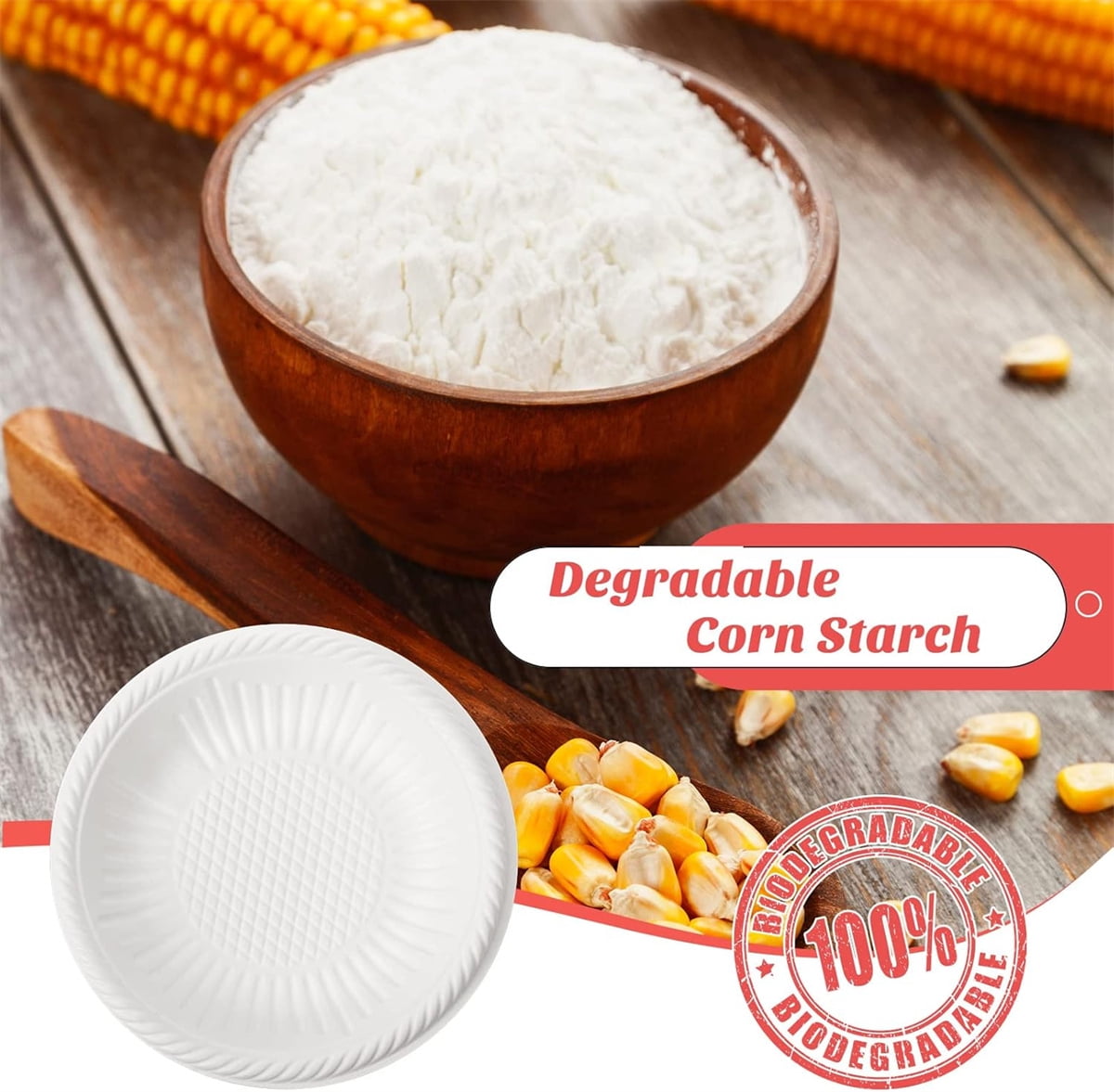 Dessert Paper Plates,Tutuviw 50 Count 4 Inch Mini Disposable Starch Plates,Heavy Duty Uncoated Plates,Round Cake Appetizer Dinner Paper Plates for Holiday Wedding Graduation Christmas Party, White - Image 3