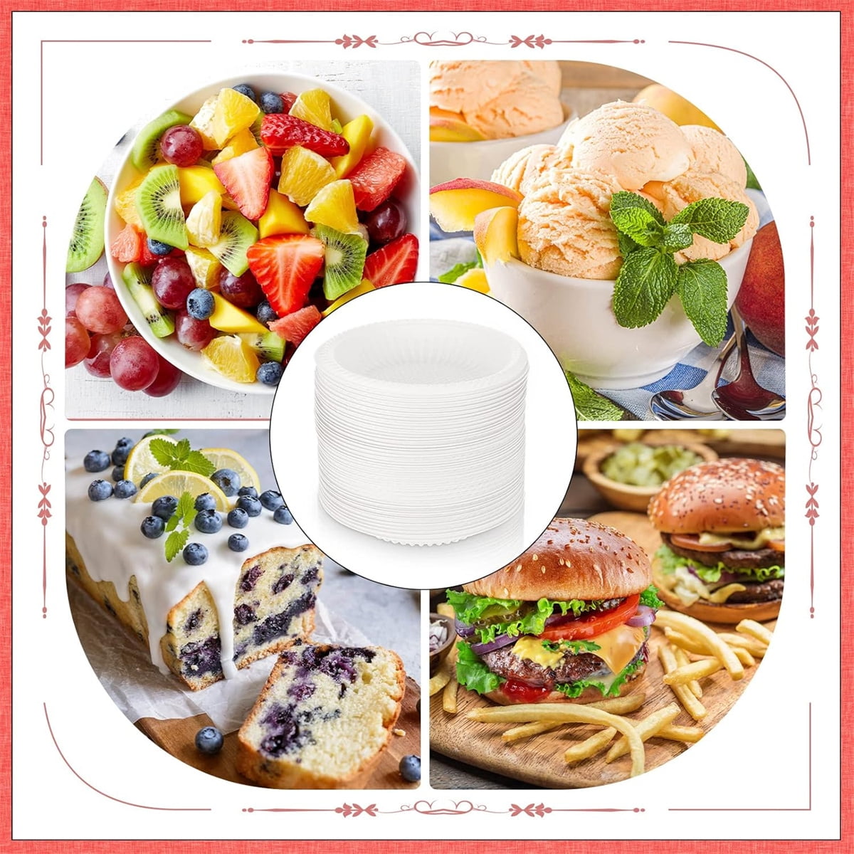 Dessert Paper Plates,Tutuviw 50 Count 4 Inch Mini Disposable Starch Plates,Heavy Duty Uncoated Plates,Round Cake Appetizer Dinner Paper Plates for Holiday Wedding Graduation Christmas Party, White - Image 6